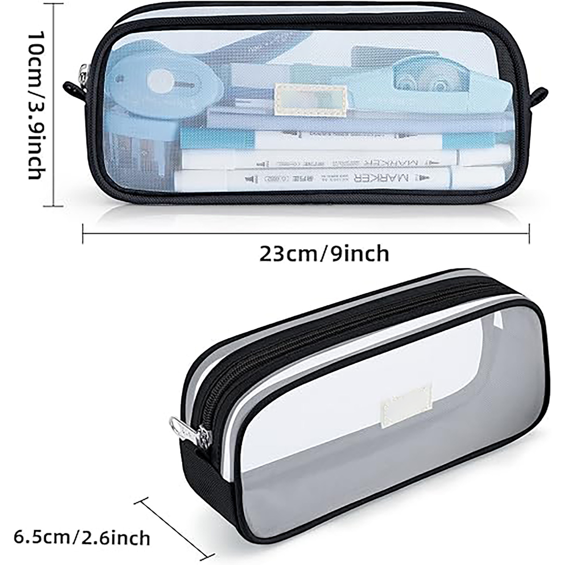 Zipper Grid Mesh Stationery Bag 9
