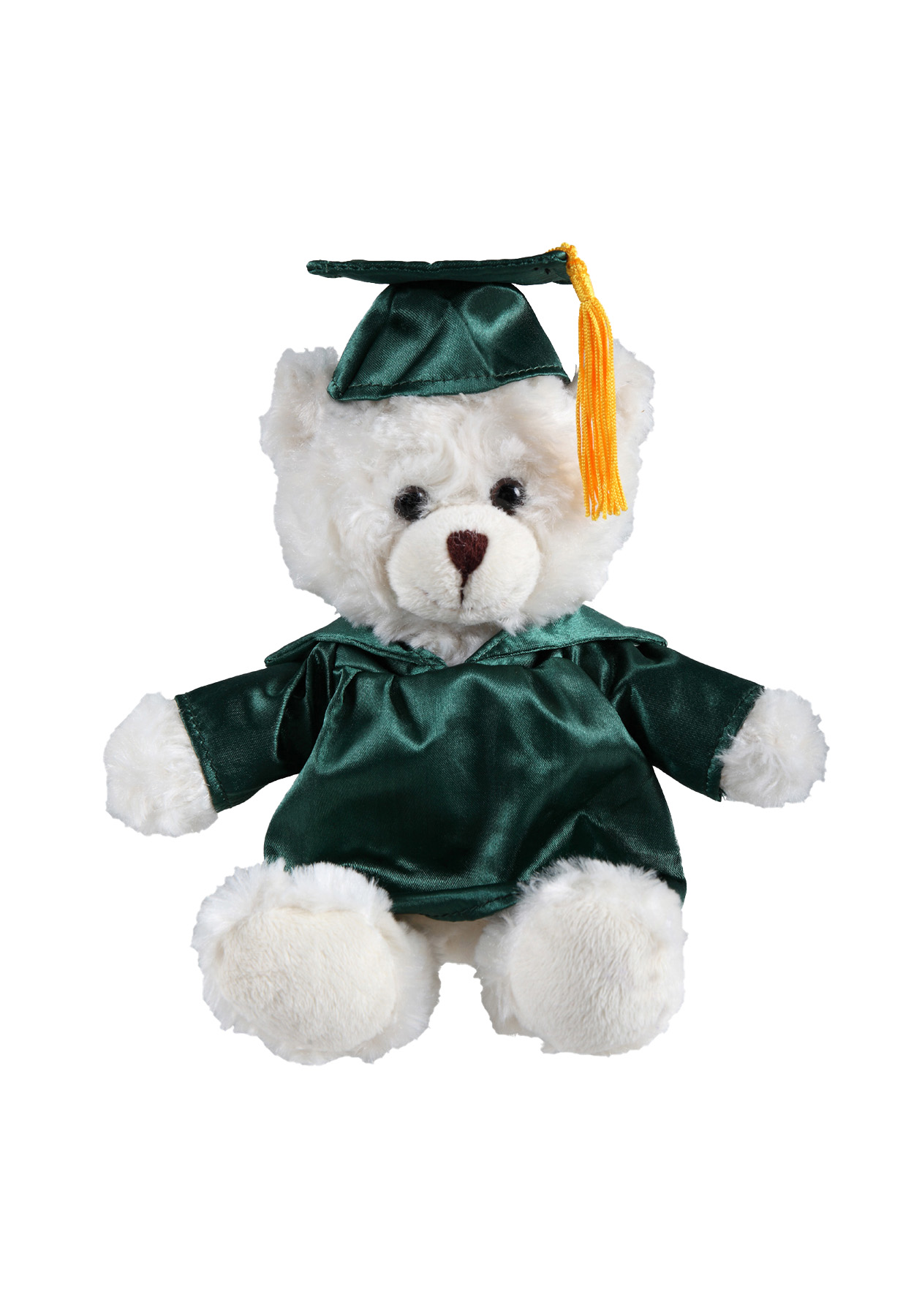 soft plush  Cream Curly Sitting Bear with graduation cap &gown 3