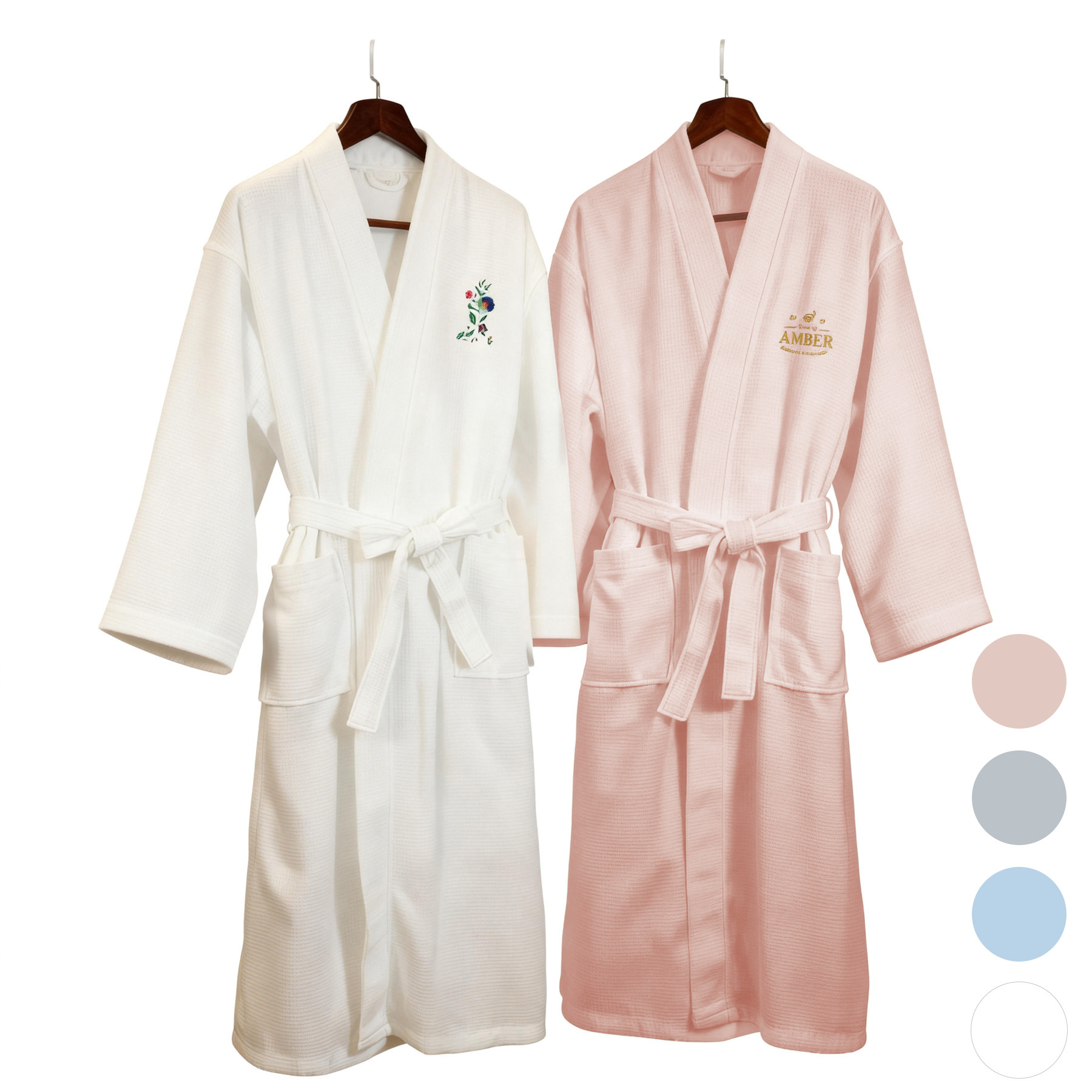 100% Cotton Waffle Kimono Robe 4