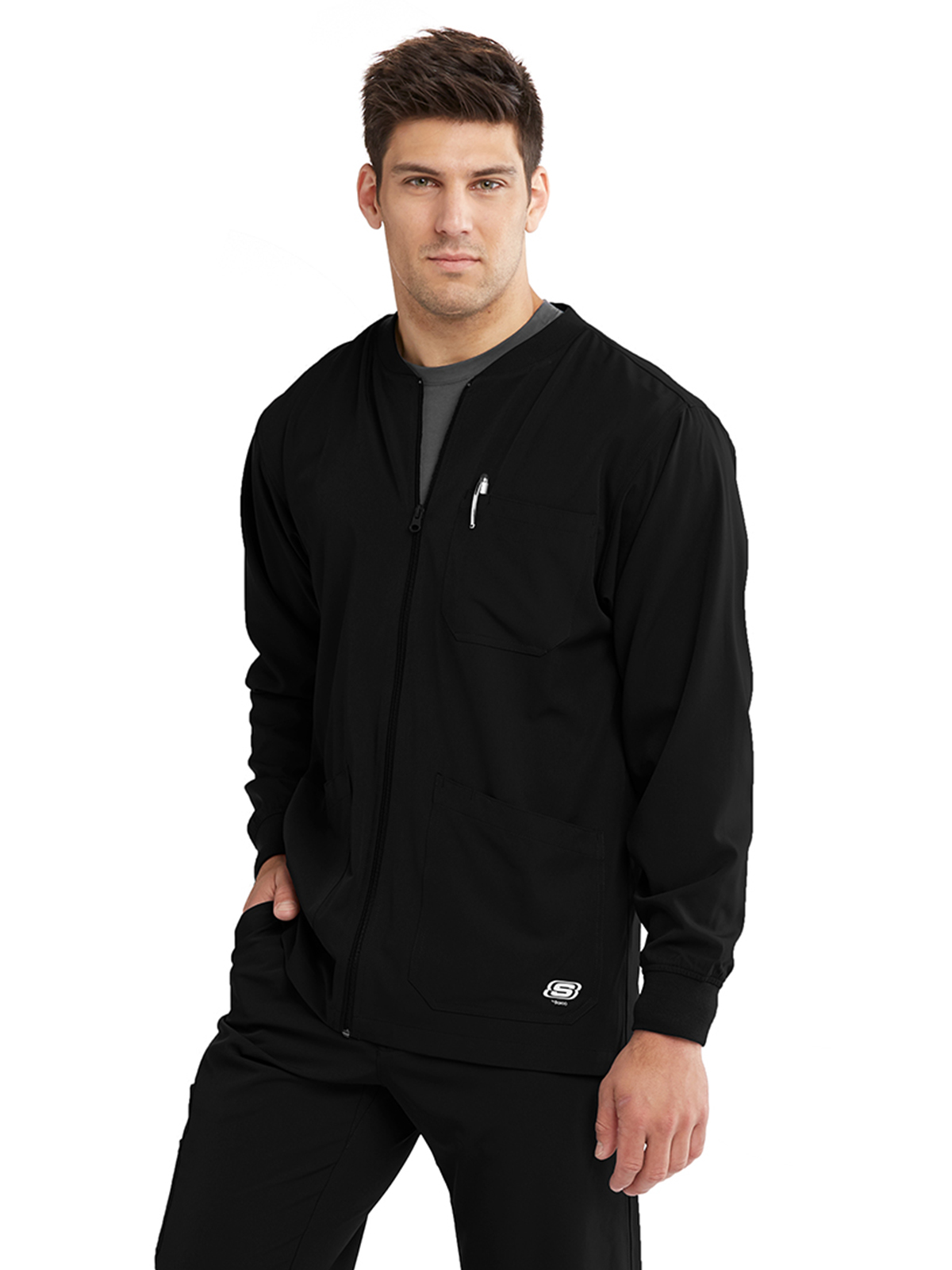 Skechers - Men's Three-Pocket Zip-Up Structure Warm-Up Scrub Jacket 20