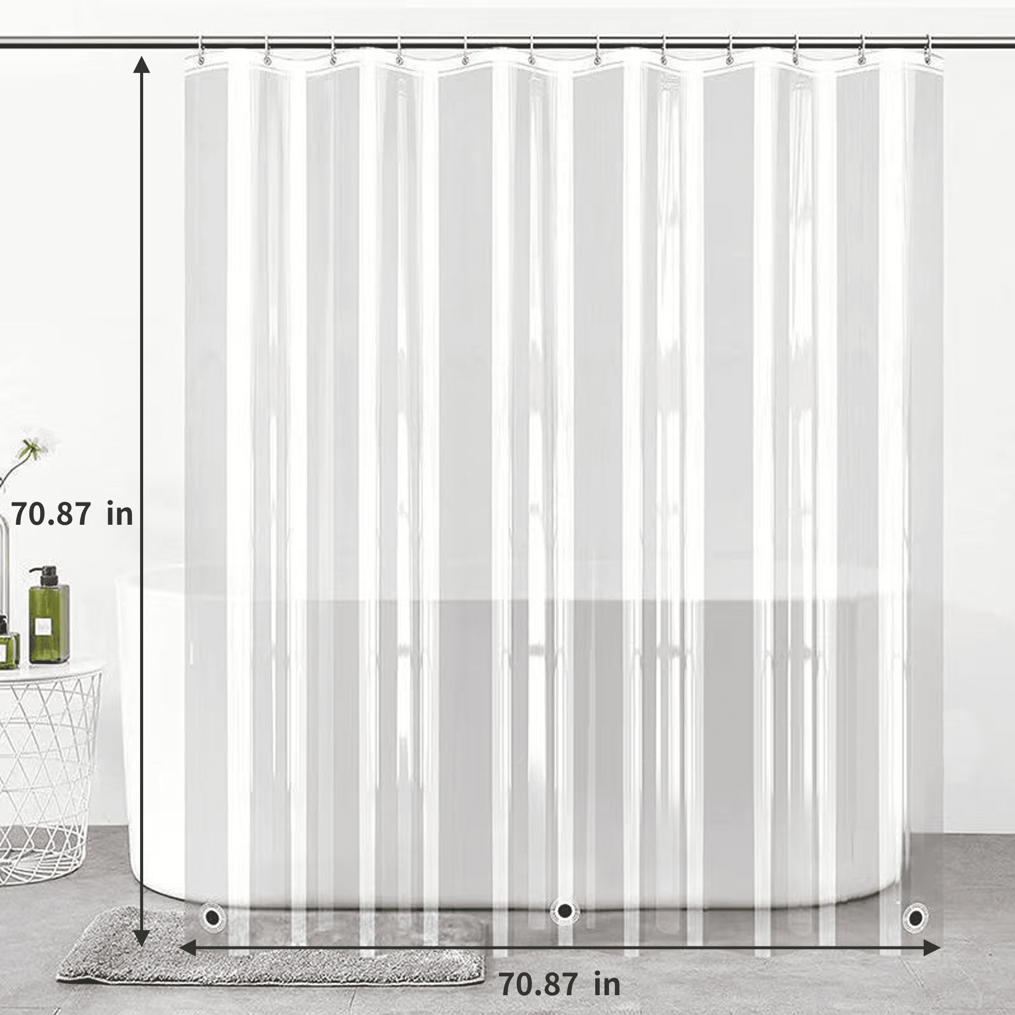 Waterproof Mildew-Proof PEVA Shower Curtain 2
