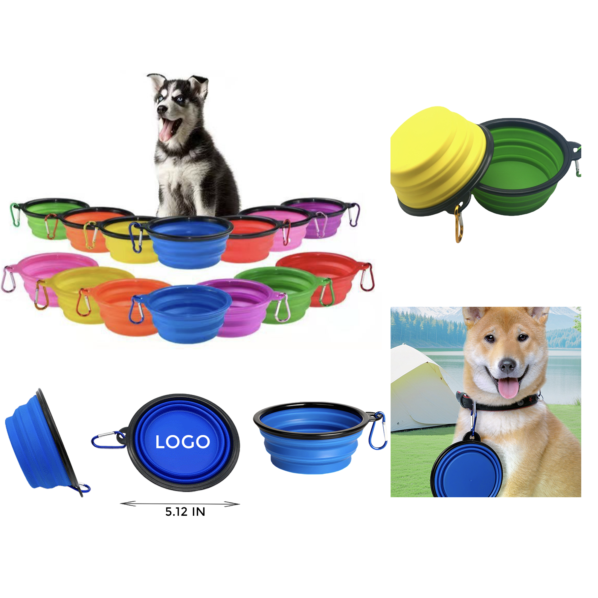 MOQ 10 PCS Convenient Silicone Folding Pet Bowl 2