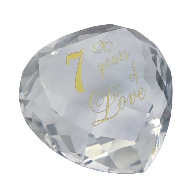 Personalized Crystal Heart Paperweights 2