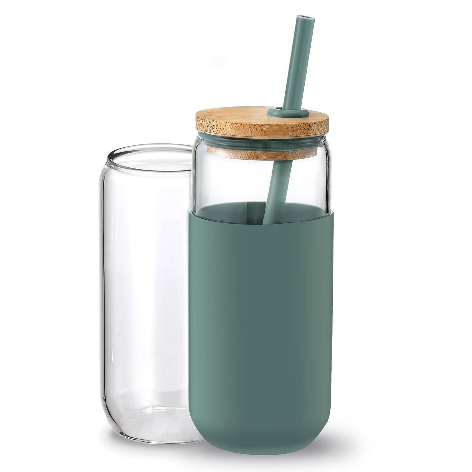 20oz Glass Water Tumbler with Silicone Protective Sleeve 3
