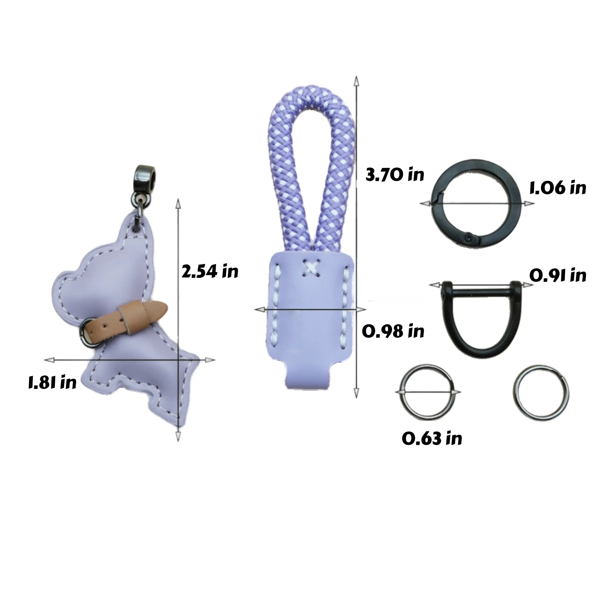 Handmade Leather Dog Keychain 3