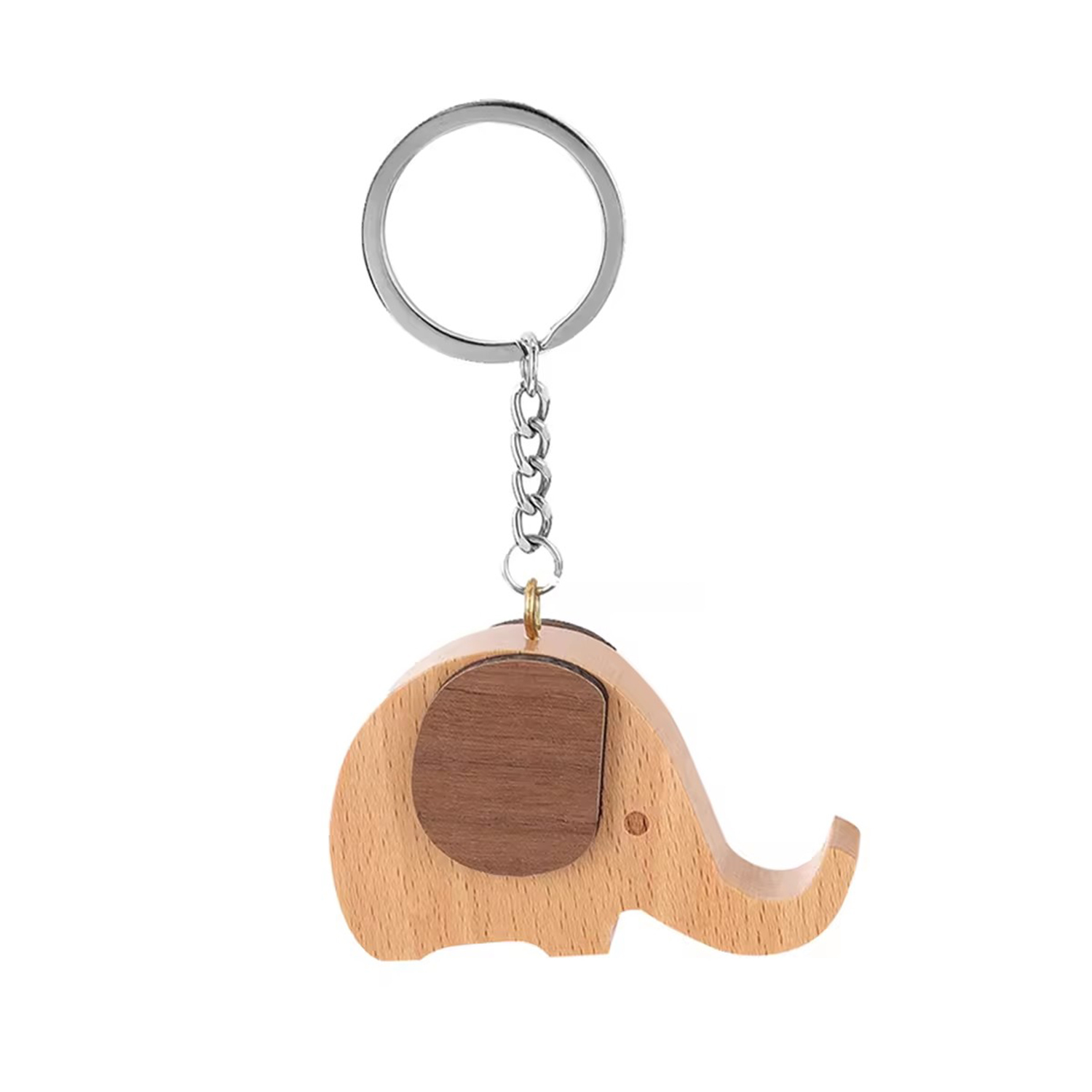 Wooden Elephant Shaped Keychain 2