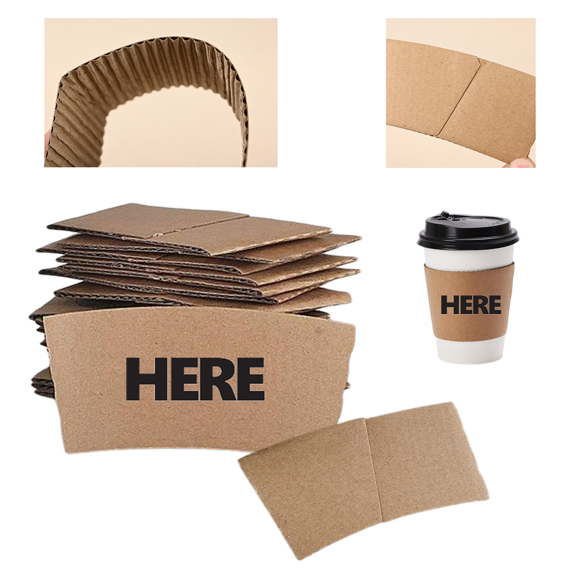 Custom Paper Cup Sleeves MOQ 100PCS 2