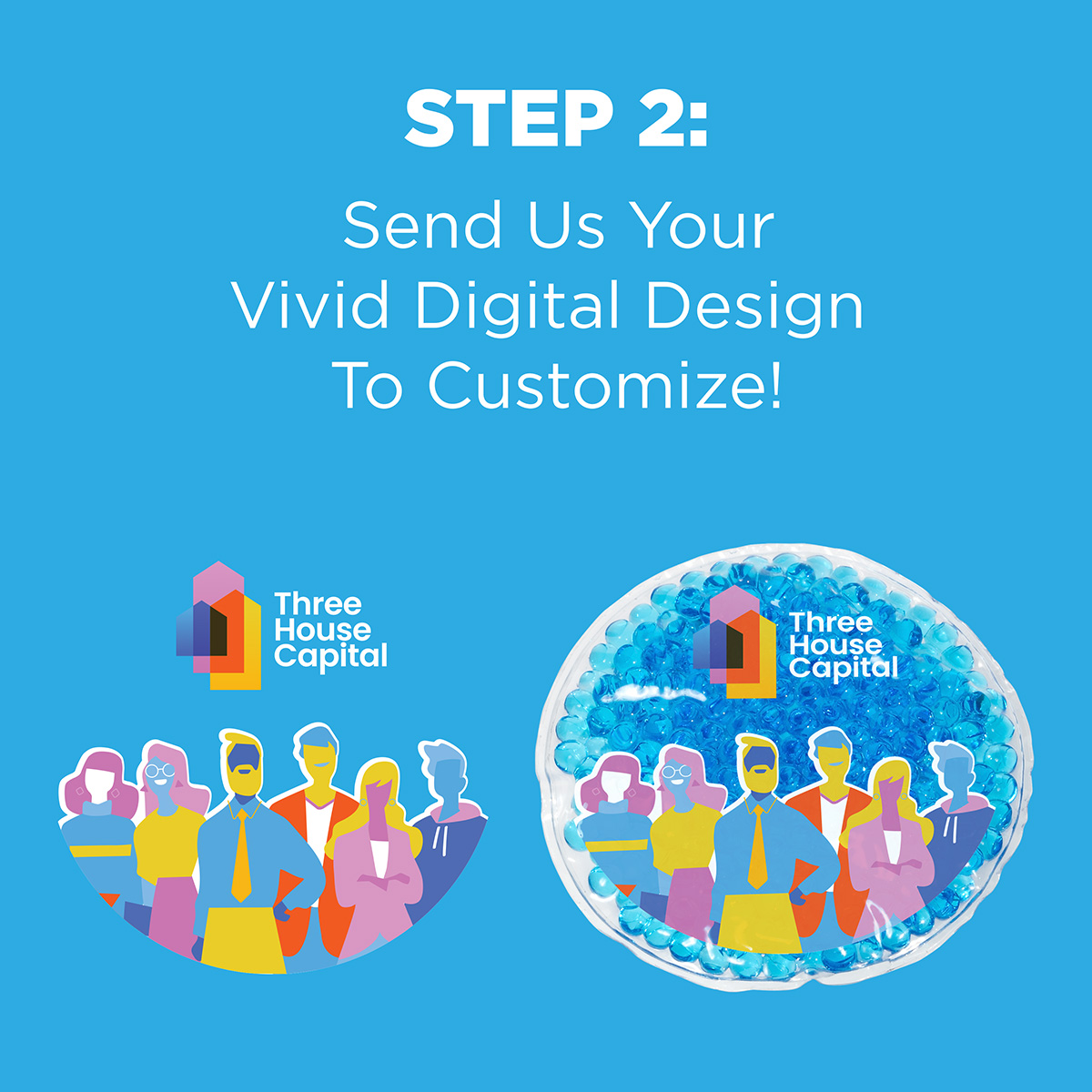 Full-Color Round Aqua Pearls™ Hot/Cold Pack 56