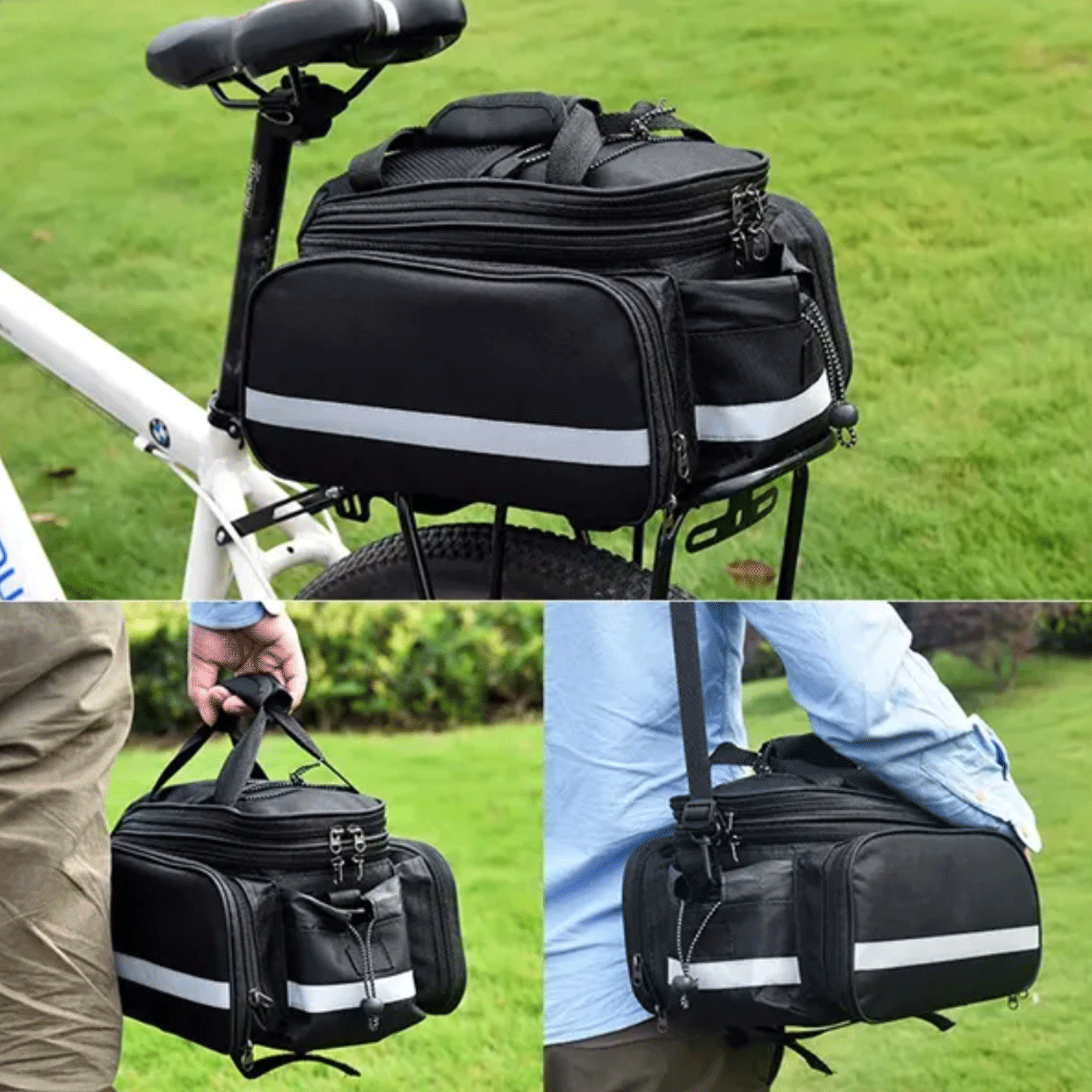 27L Expandable Bicycle Riding Rear Seat Rack Trunk Bag 15