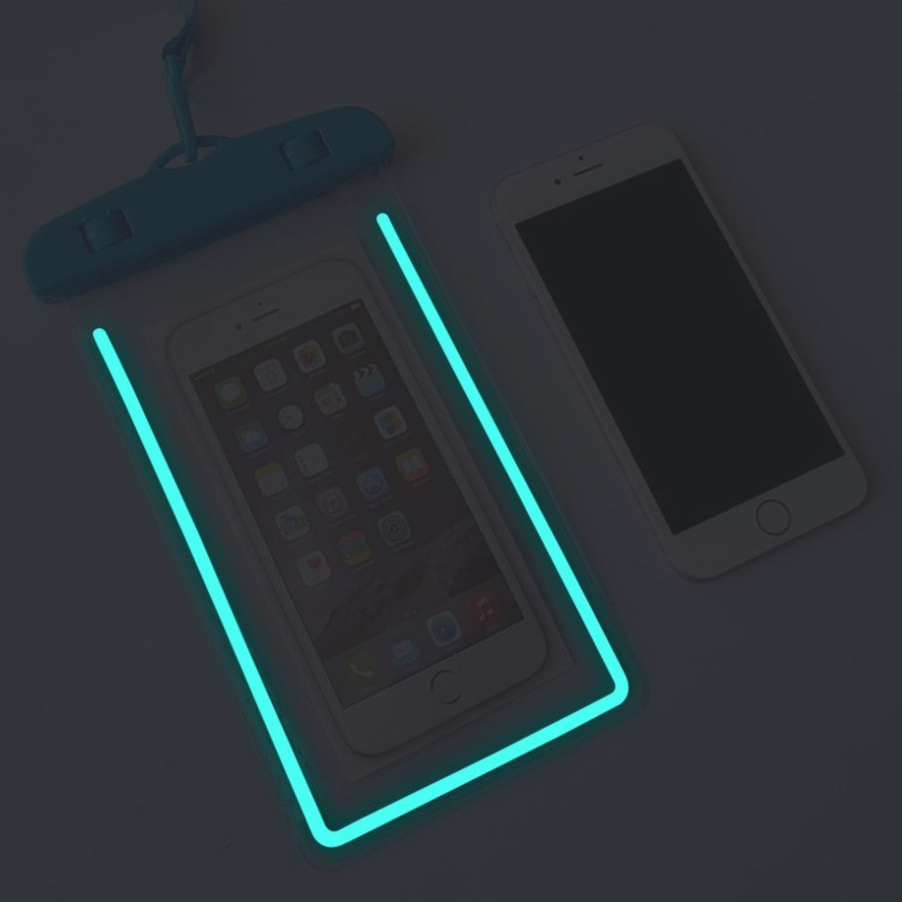 Waterproof Phone Pouch With Lanyard Luminous Phone Dry Bag 14