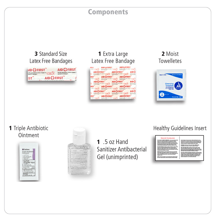 "SANITIME PLUS" 9 Piece Hand Sanitizer First Aid Kit 22