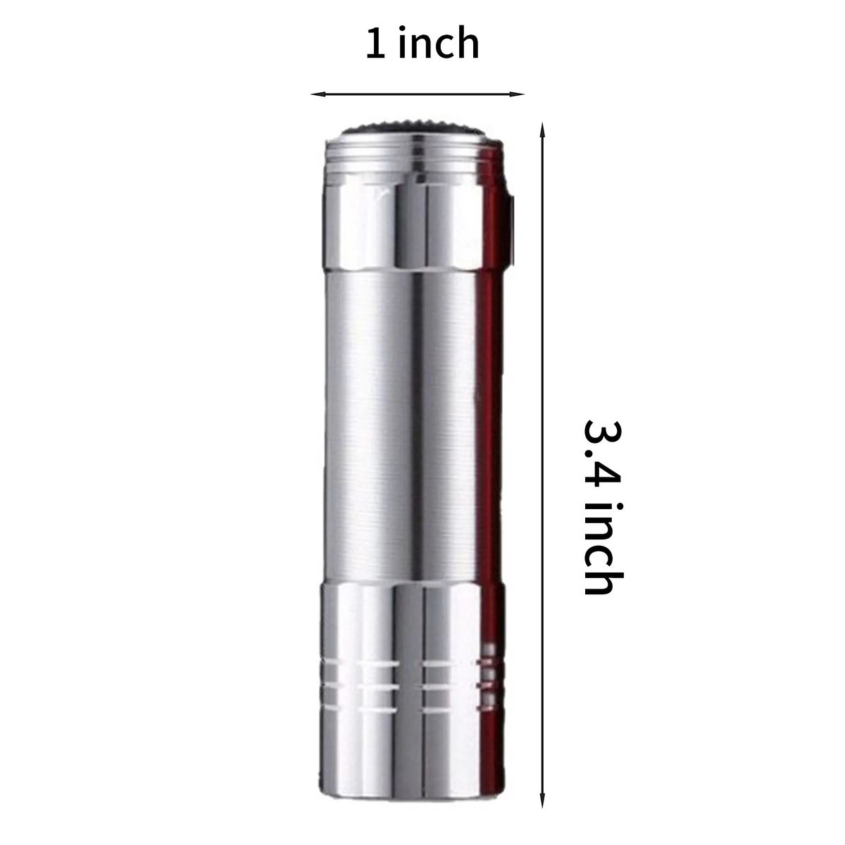 Mini Aluminum Flashlight 9LED with Silicone Button 3