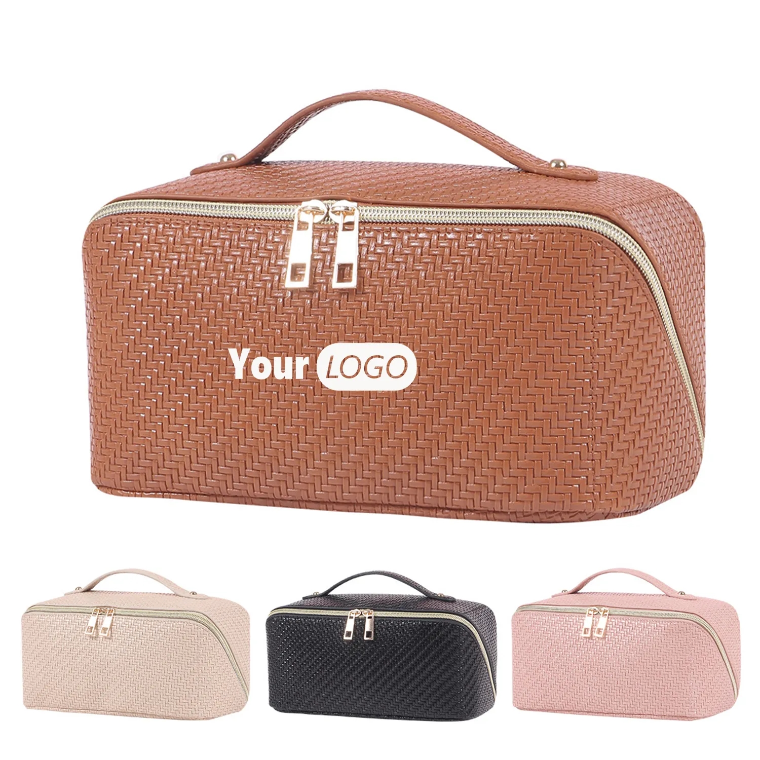 Makeup Bag PU Leather Waterproof Portable 2