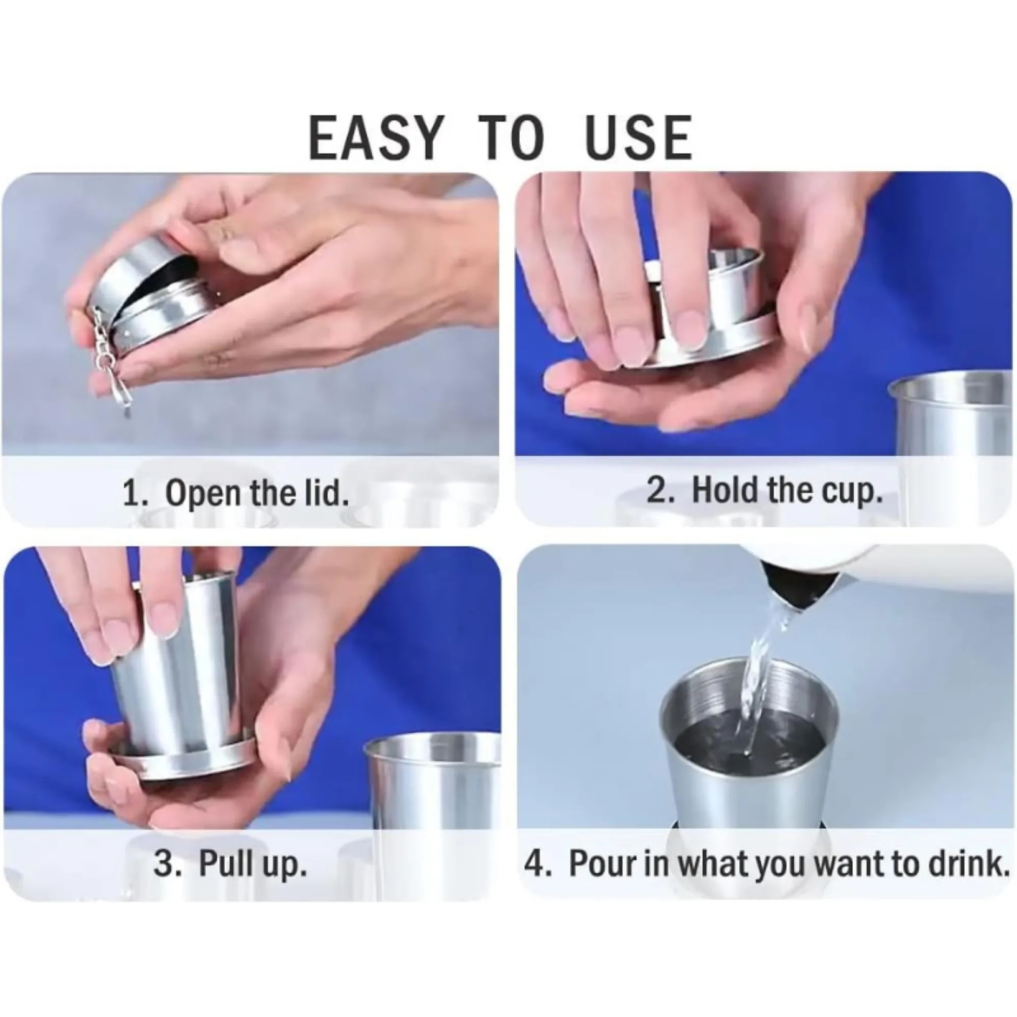 Stainless Steel Mini Folding Cups 3