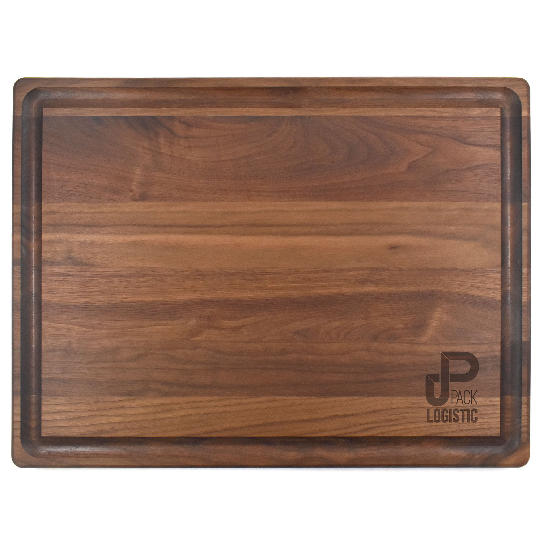 15" x 20" x 1 1/4" Walnut Rectangular Butcher Block with Juice Groove