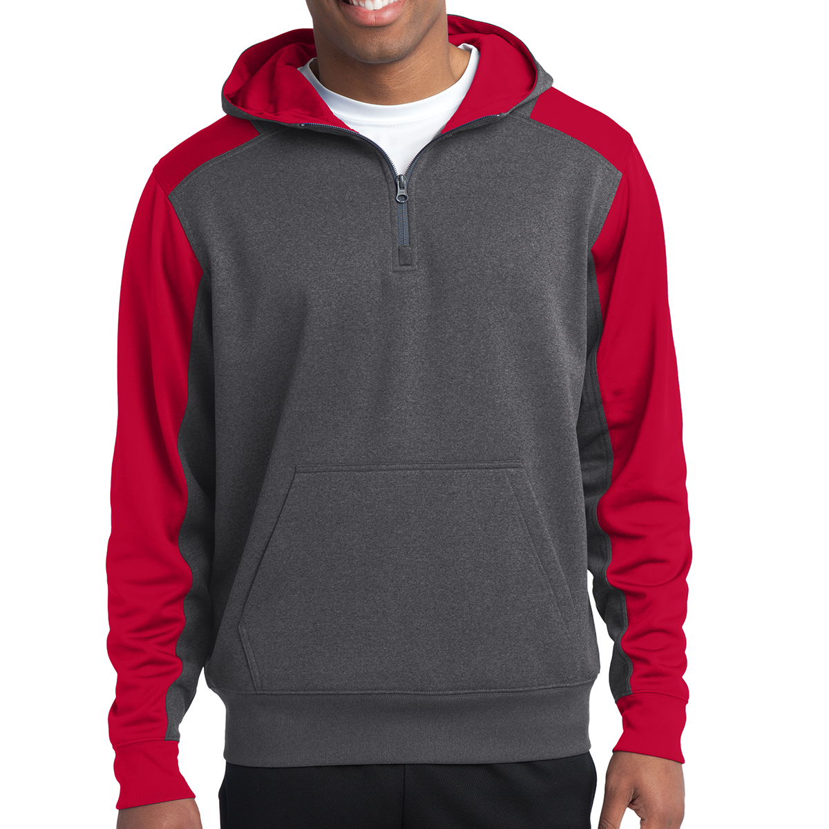 Sport-Tek® Tech Fleece Colorblock 1/4-Zip Hooded Sweatshirt 8