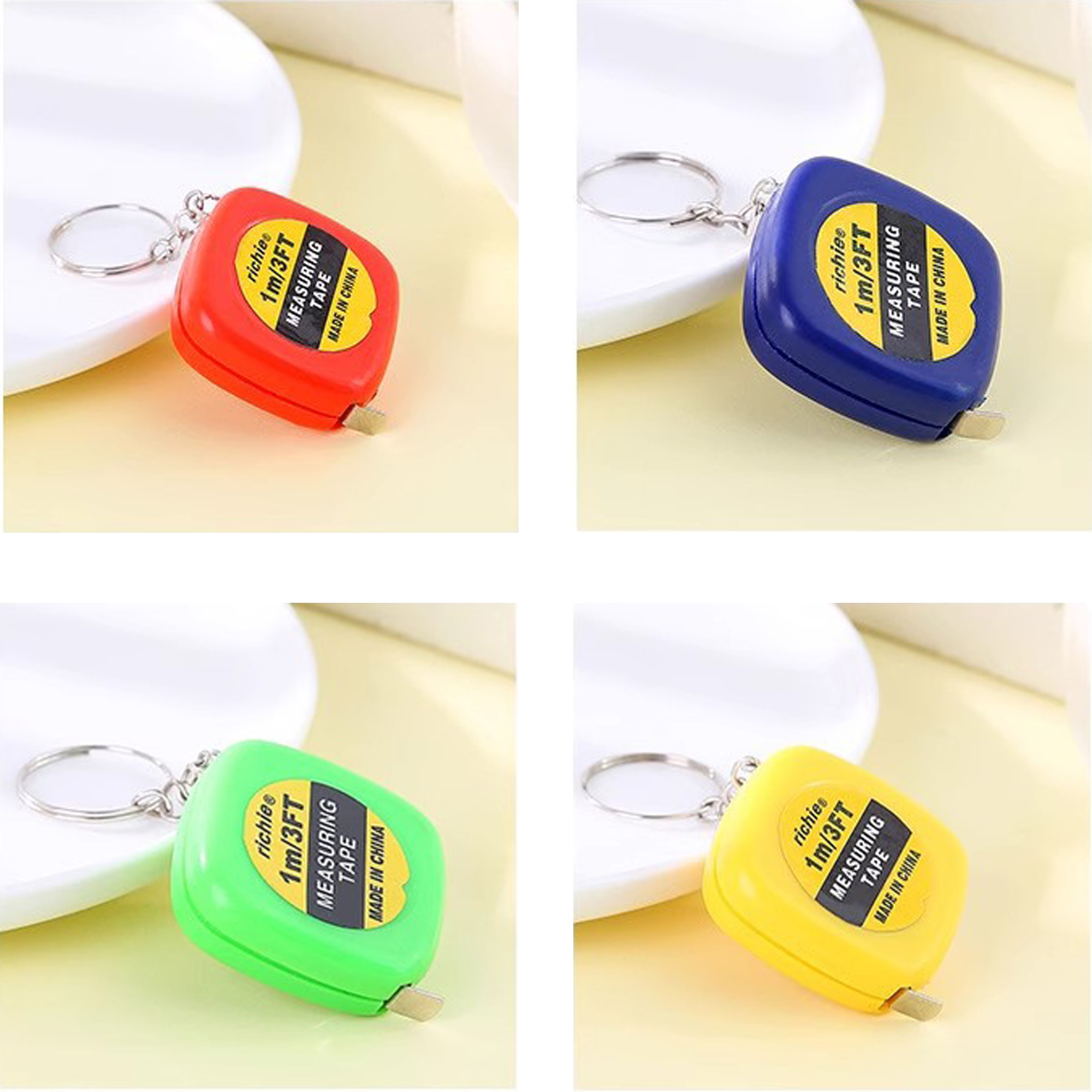 Automatic retractable 1m square tape measure keychain pendant 2
