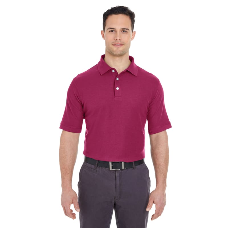 UltraClub Men's Platinum Honeycomb Piqué Polo 4