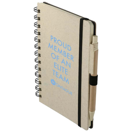 FSC® Mix 5" x 7" Wheat Straw Notebook with Pen 11