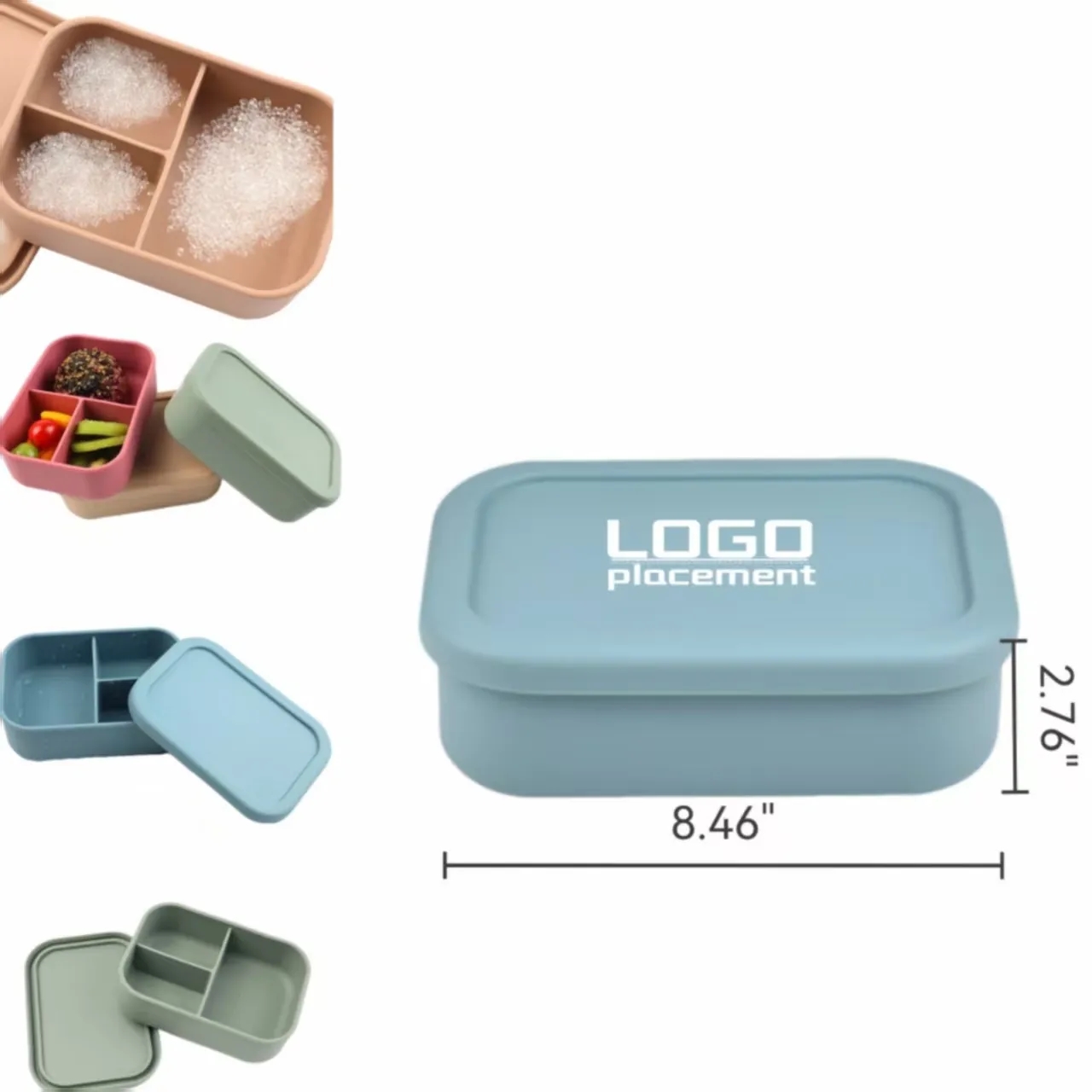 Microwave - Safe Silicone Bento Box, Three - Compartment, Le 1