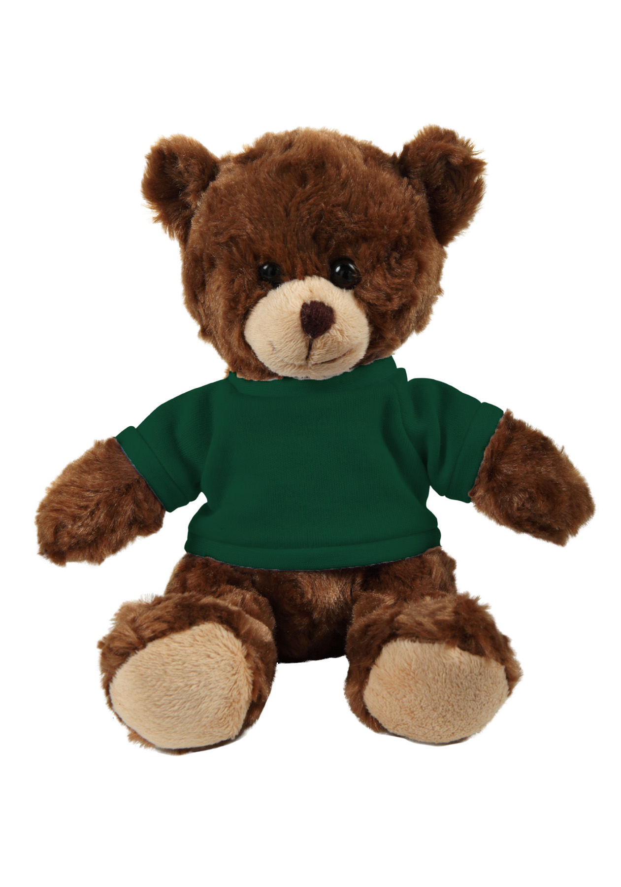 soft plush  Chocolate Curly Sitting Bear with t-shirt 13