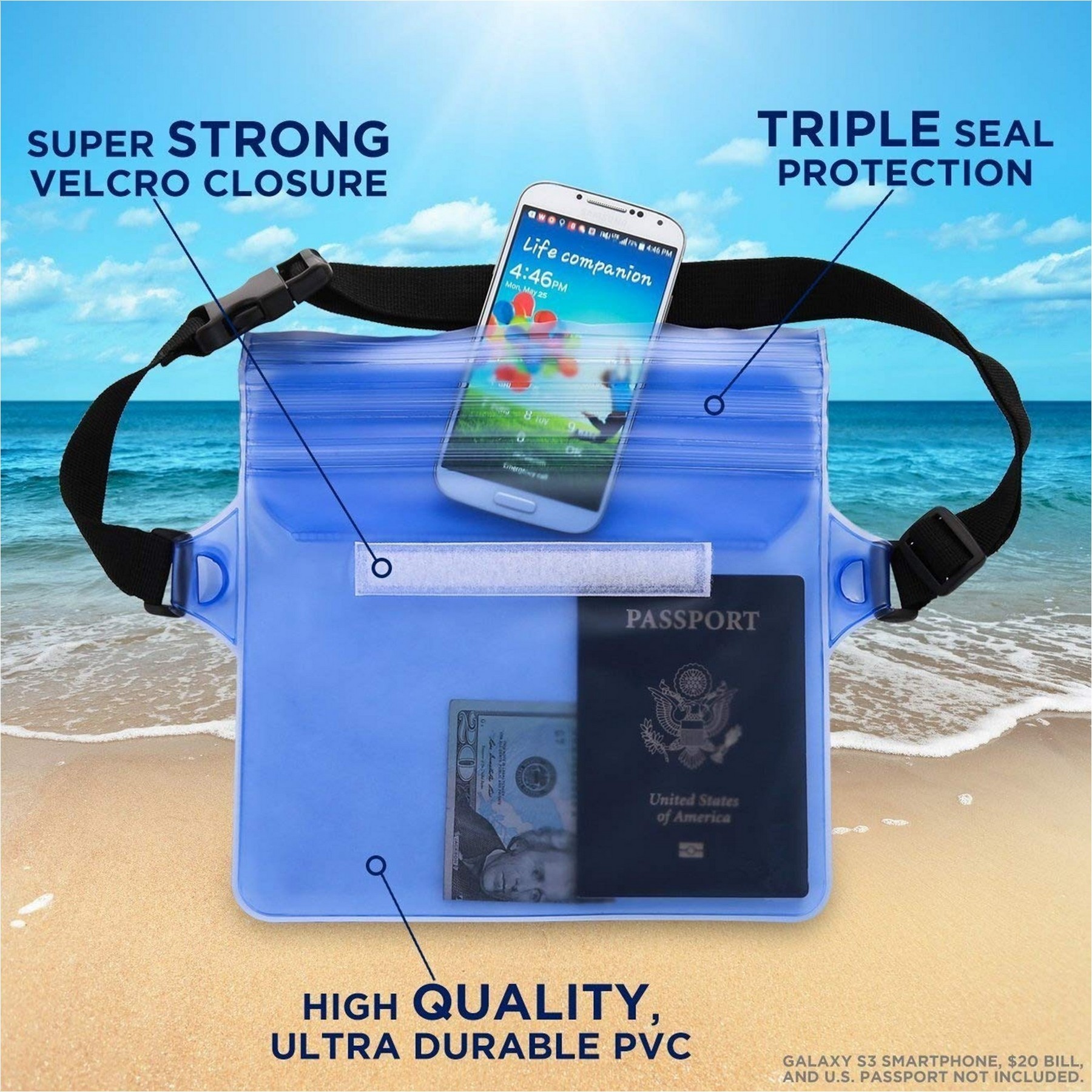 PVC Storage Waist Bag With Adjustable Belt Strap 7