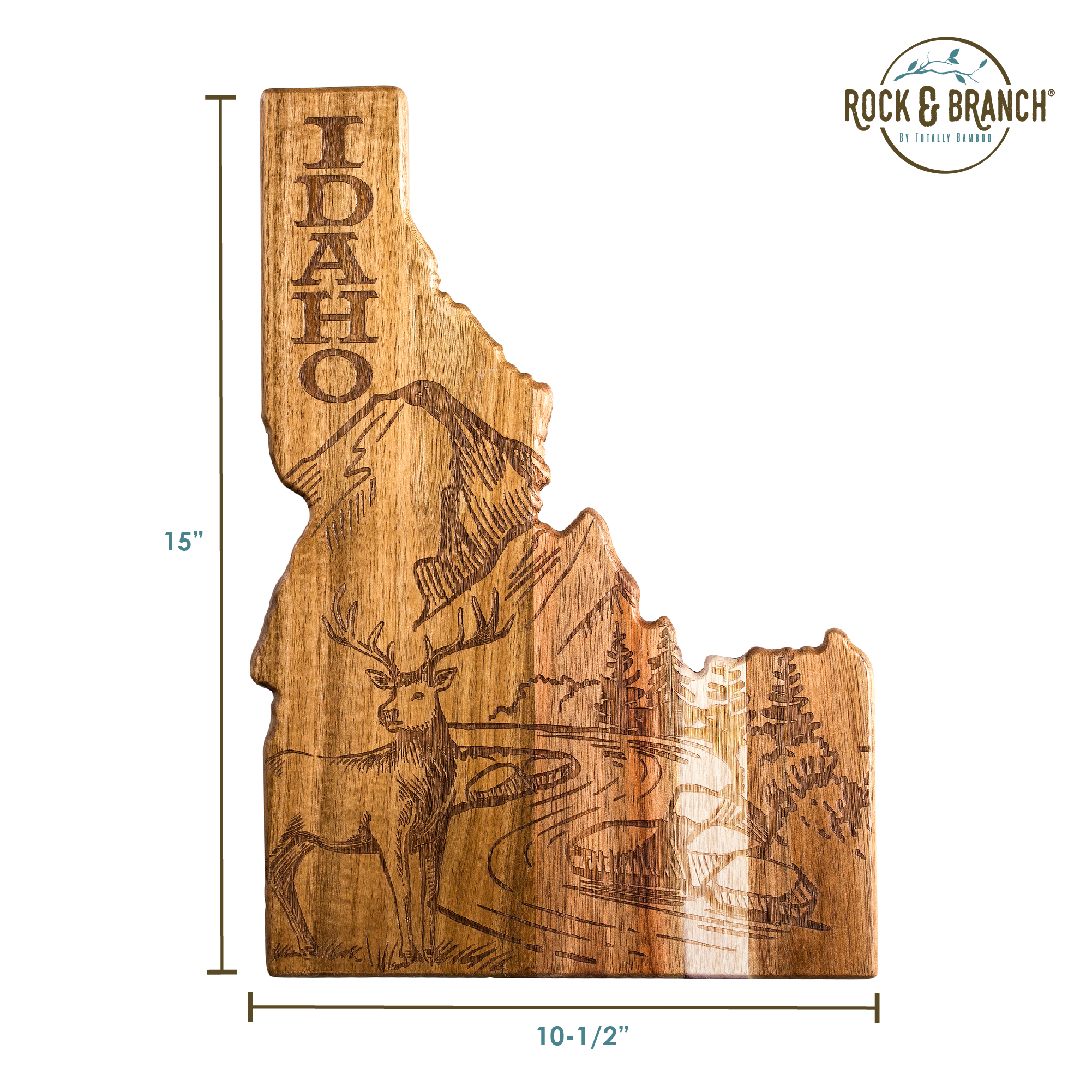 Rock & Branch® Origins Series Idaho State Shaped Cutting and Serving Board 1