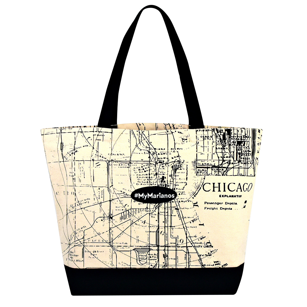 10 Oz. Custom 2-Tone Cotton Canvas Tote Bag (21.25"x14.5"x7") 1