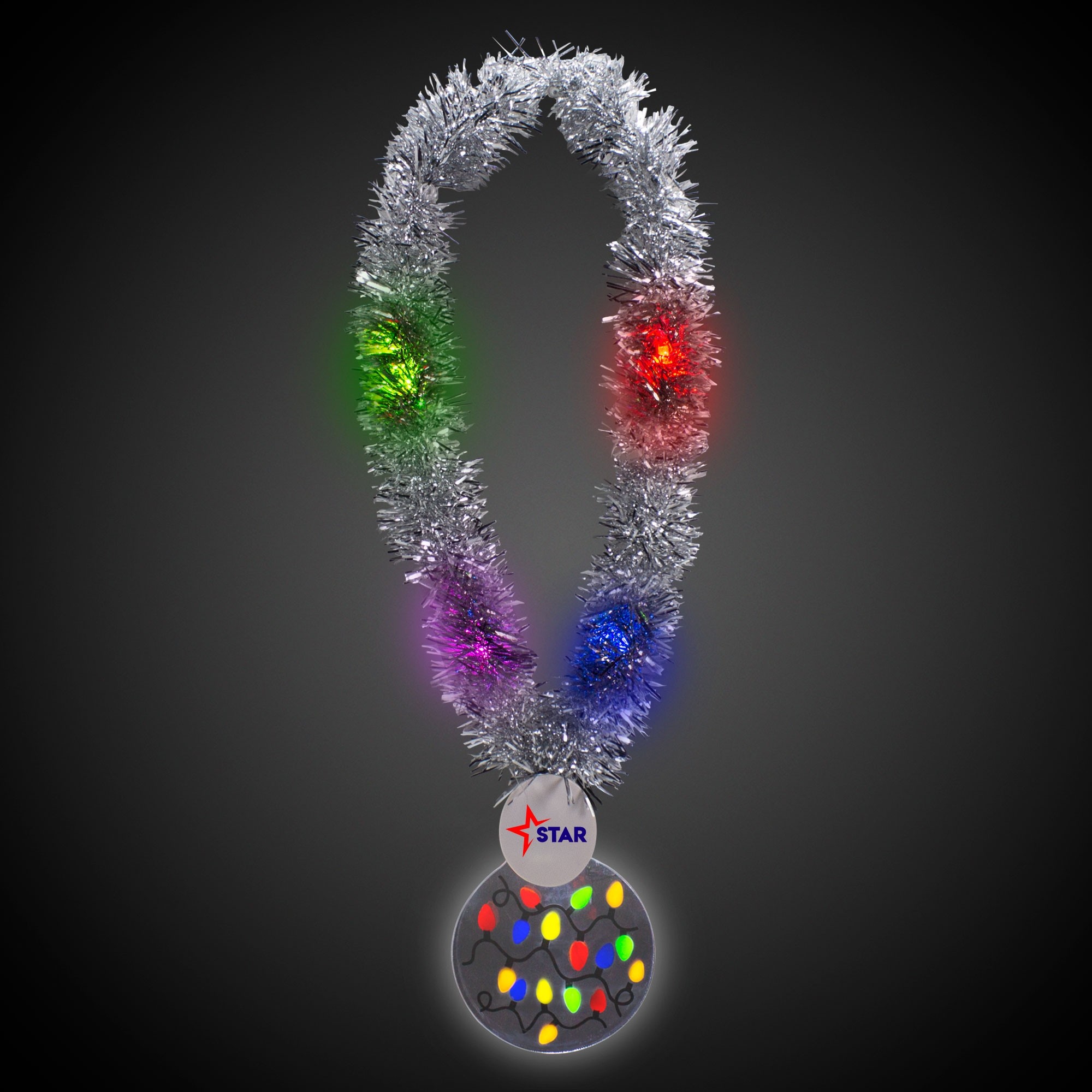 LED Christmas Medallion Tinsel Necklace 3
