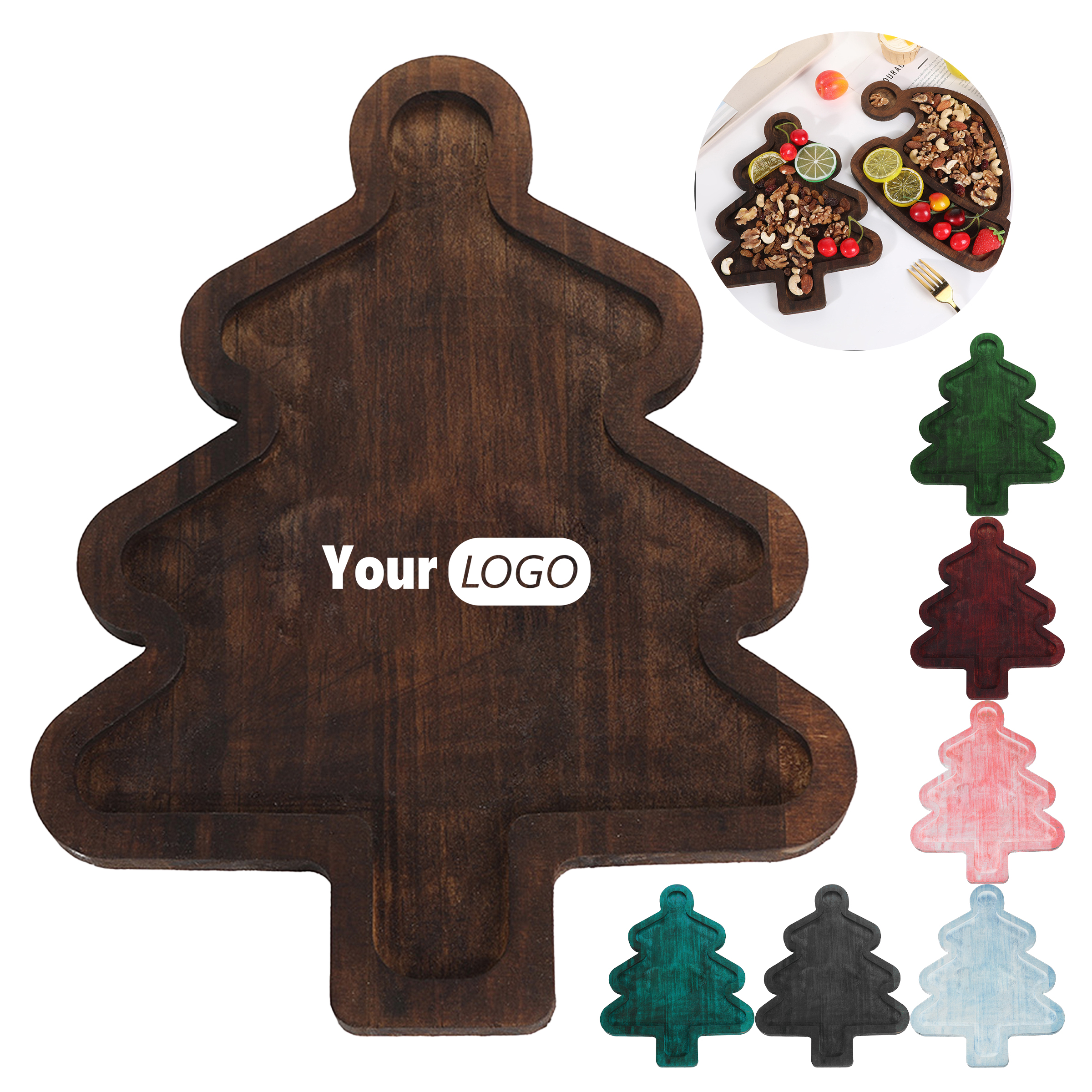 Wood Rustic Wooden Christmas Tray ?C Snack And Dessert Delight 2