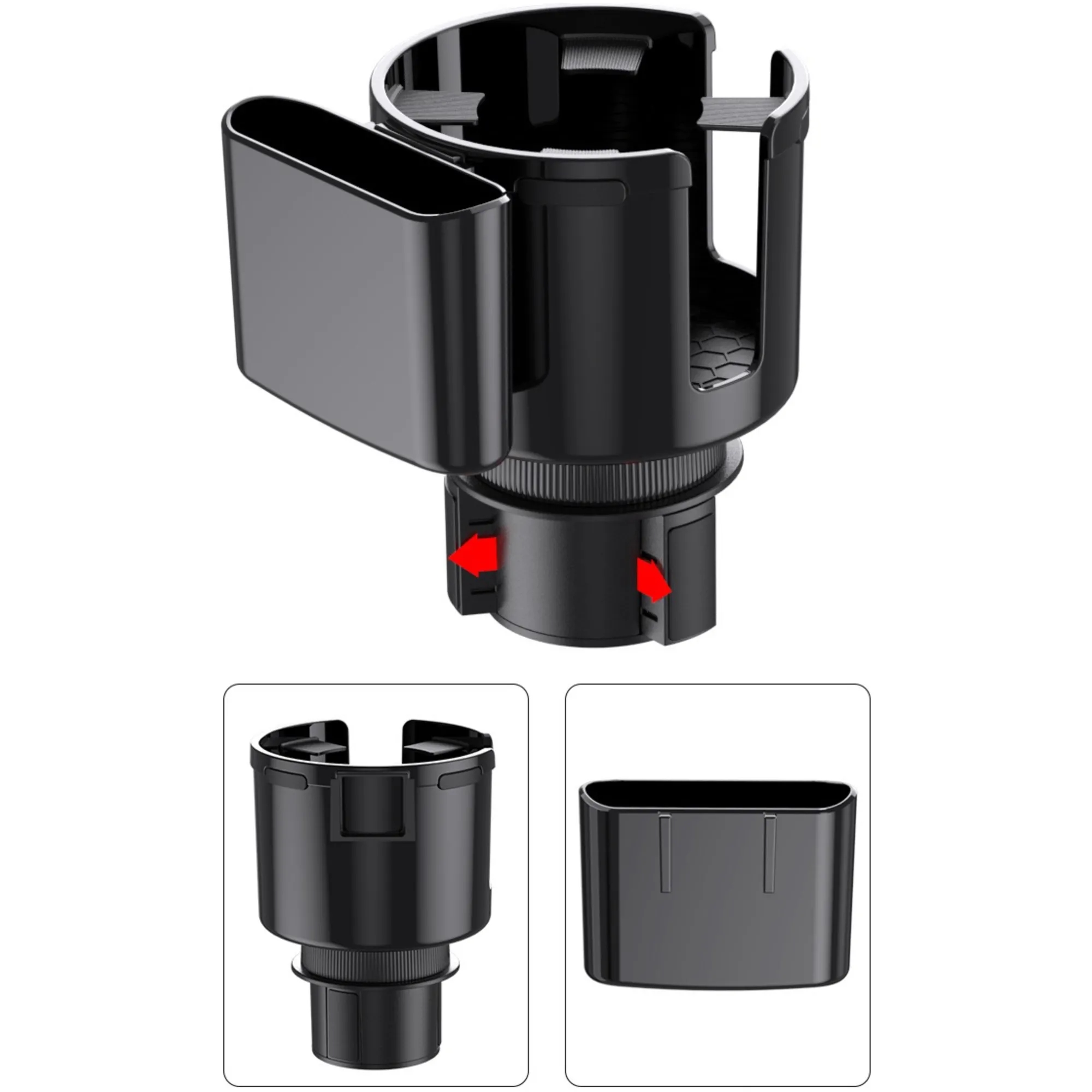 2-in-1 Car Cup Holder Expander Adapter with Adjustable Base 6