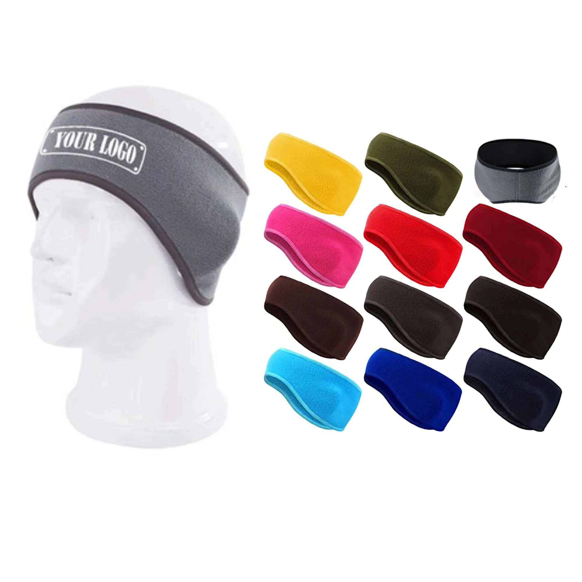 MOQ 20PCS Winter Warmer Stretch Fleece Earmuffs Headband 2
