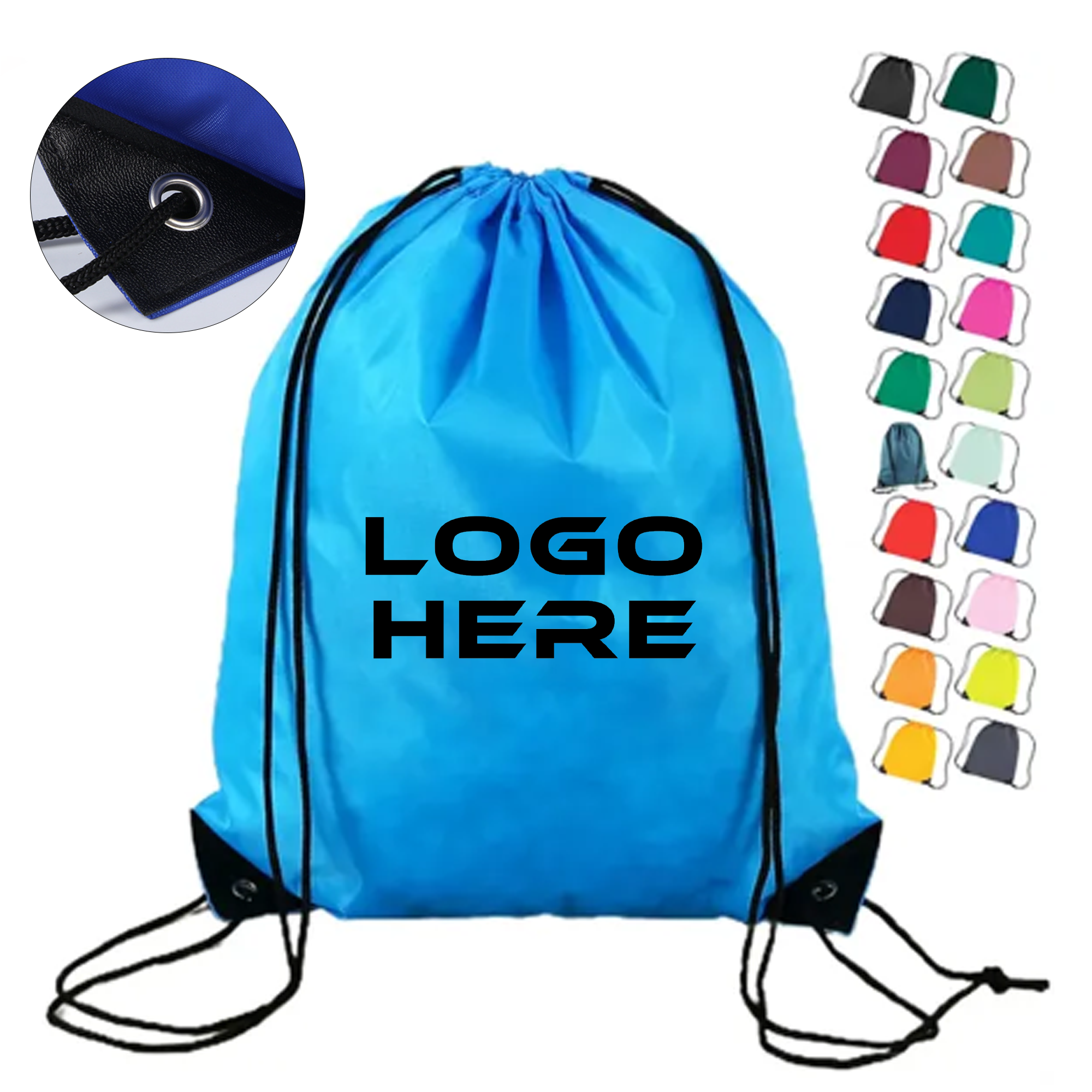 Nylon Drawstring Backpack Bag Sport Gym Sackpack 1