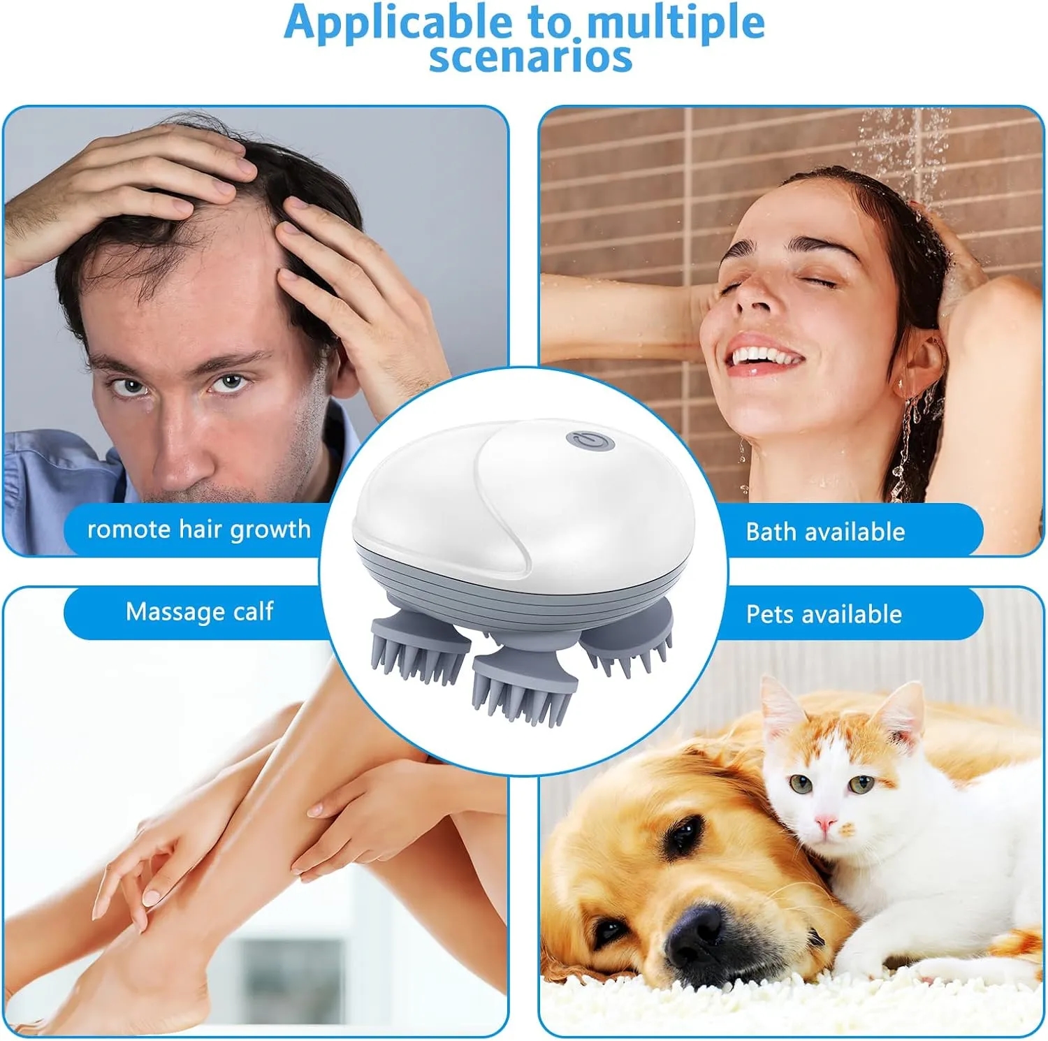 Upgraded Handheld Electric Scalp Massager 4