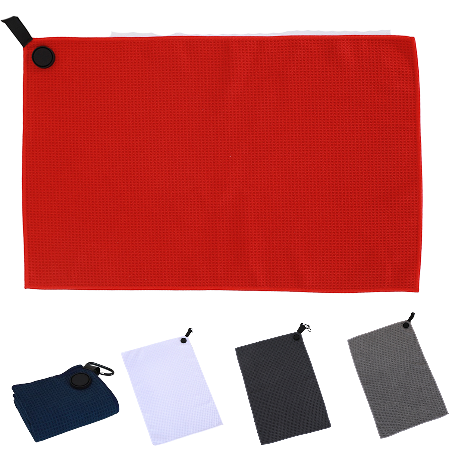 Golf Towel W/ Clip Microfiber Waffle Design 19