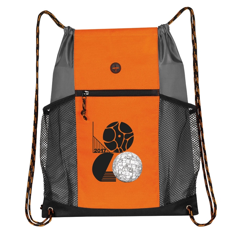 Two-Tone Multi-Pockets Drawstring Pack 4