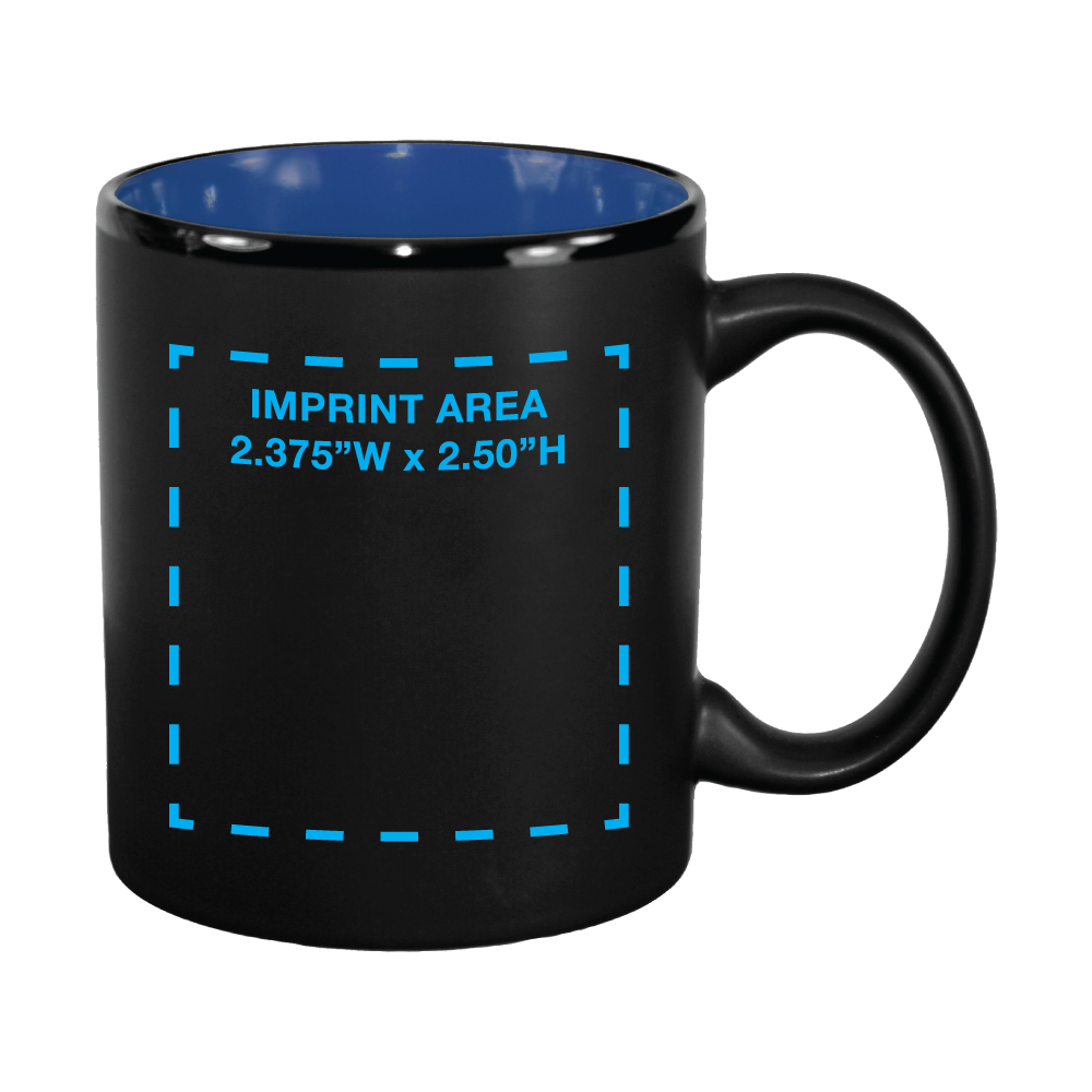 11 oz Country Blue In / Matte Black Out Hilo C Handle Mug