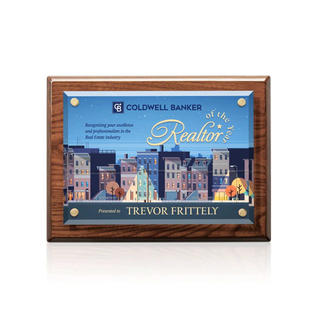 Caledon VividPrint™ Plaque - Walnut/Gold 12