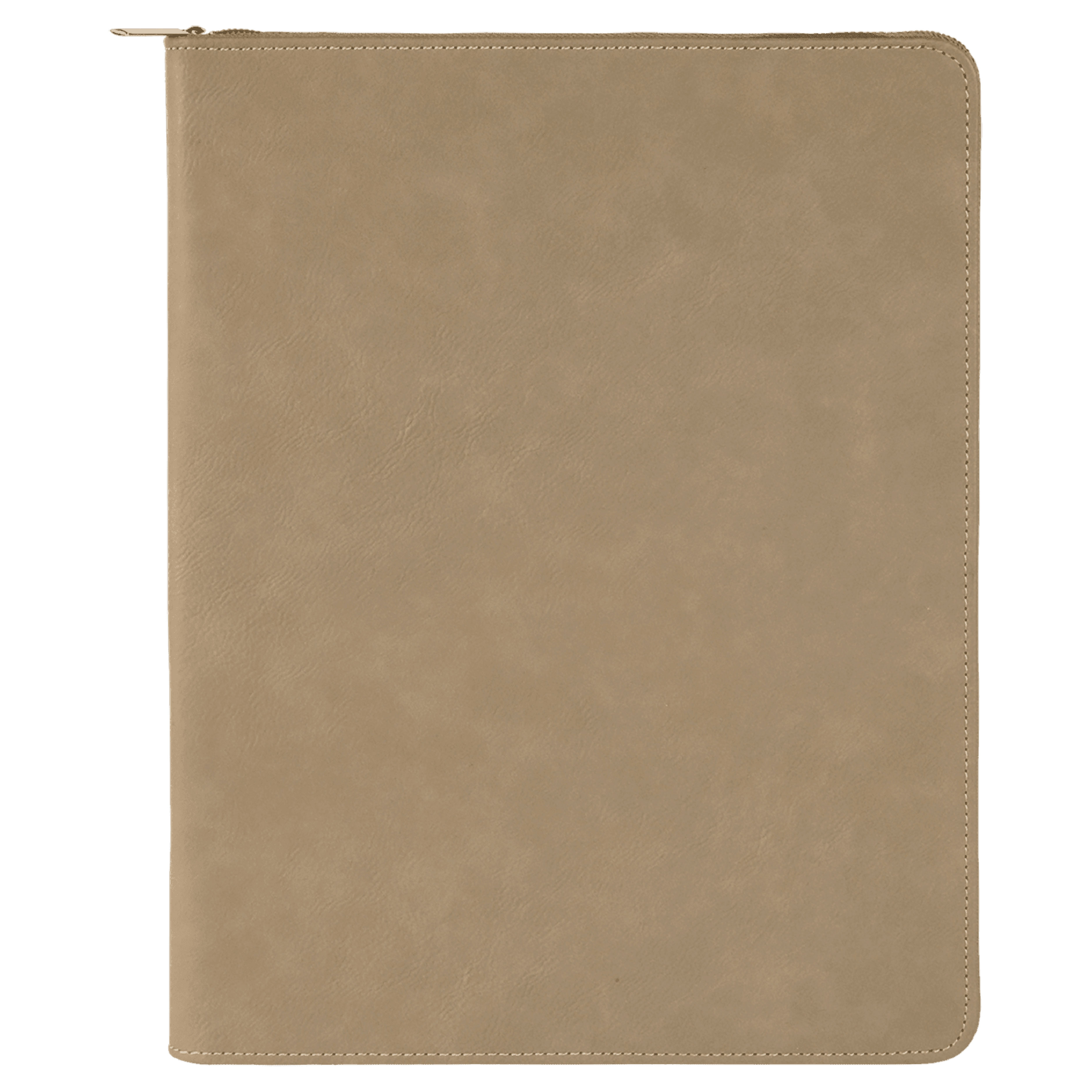 9" x 12" Leatherette Light Brown Portfolio with Zipper 10