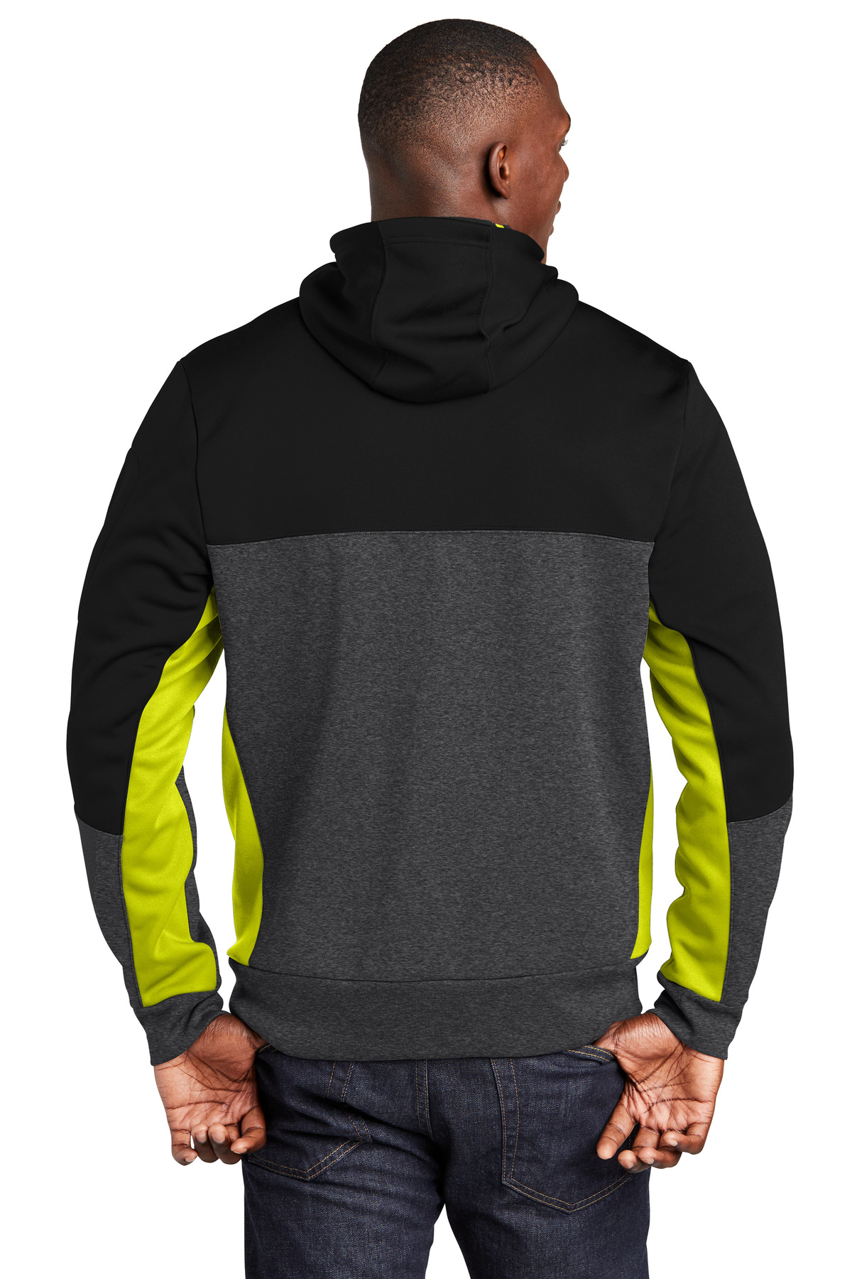 Sport-Tek Tech Fleece Colorblock Full-Zip Hooded Jacket. ST245 32