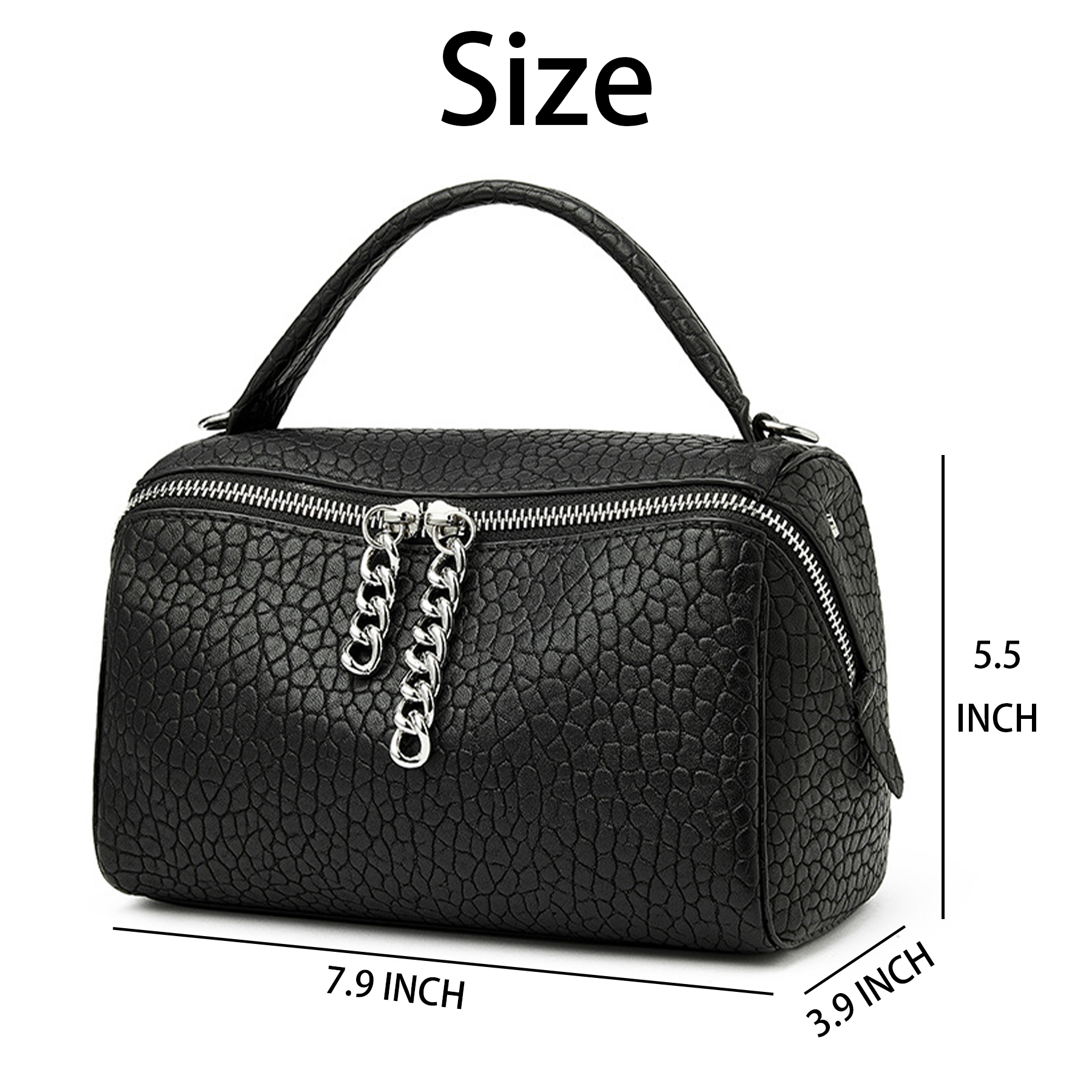 Genuine Leather Vintage zipper cross-body Boston women's bag 3