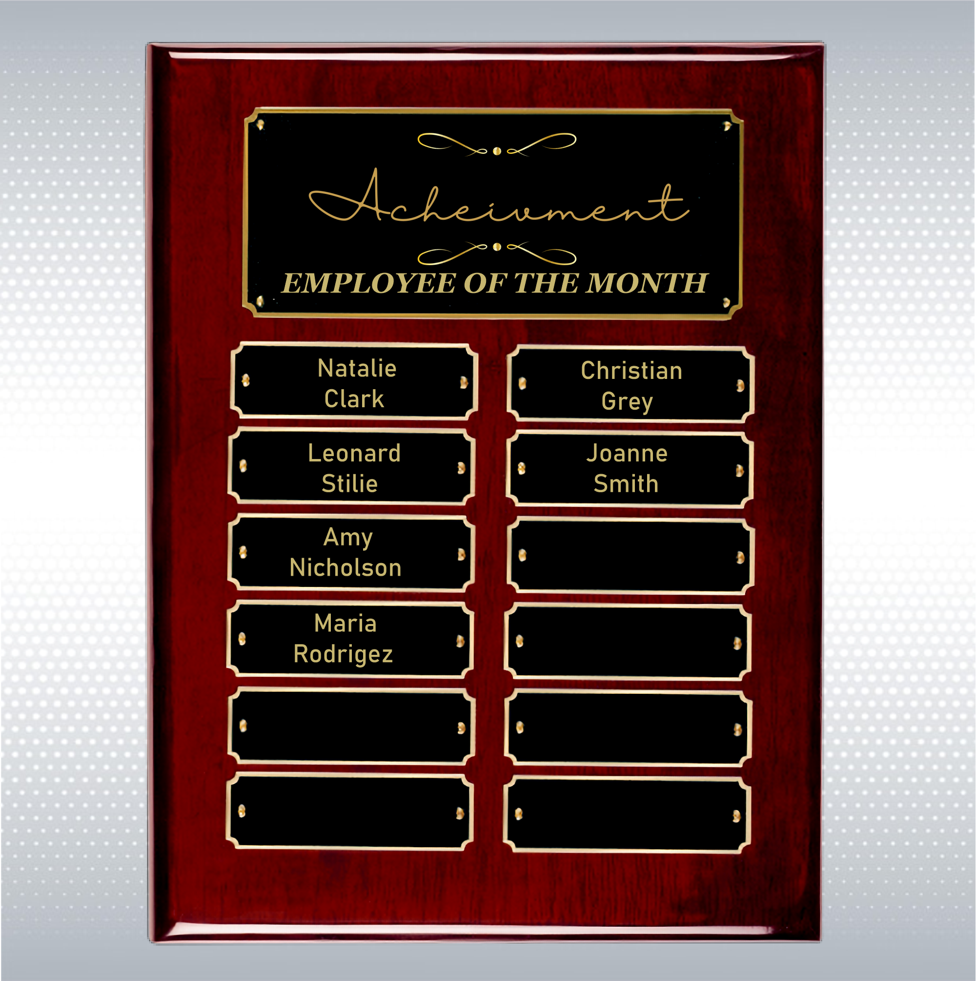 Rosewood Piano Finish 12 Plate Perpetual Plaque (9"x12") 4