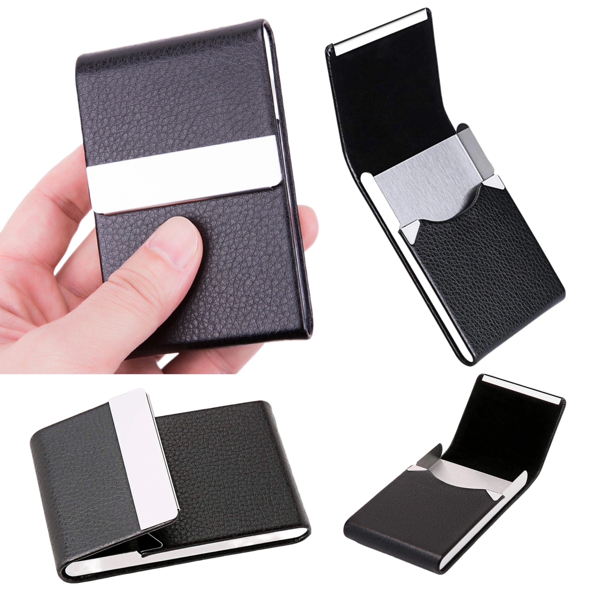 PU+ Stainless Steel Business Card Holder 16