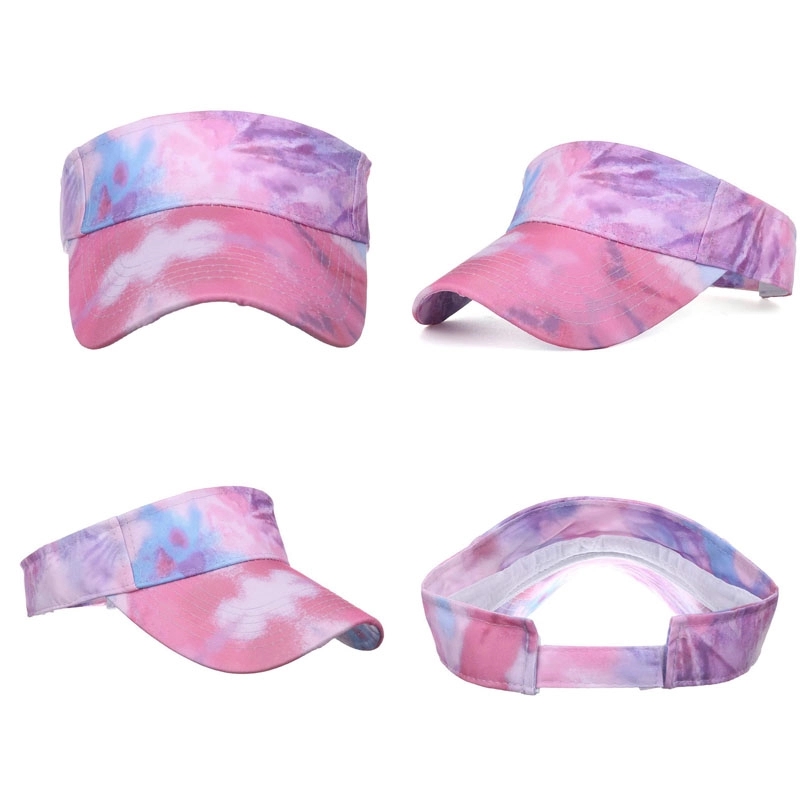 Custom tie-dyed Sun Visor Caps for Unisex 3
