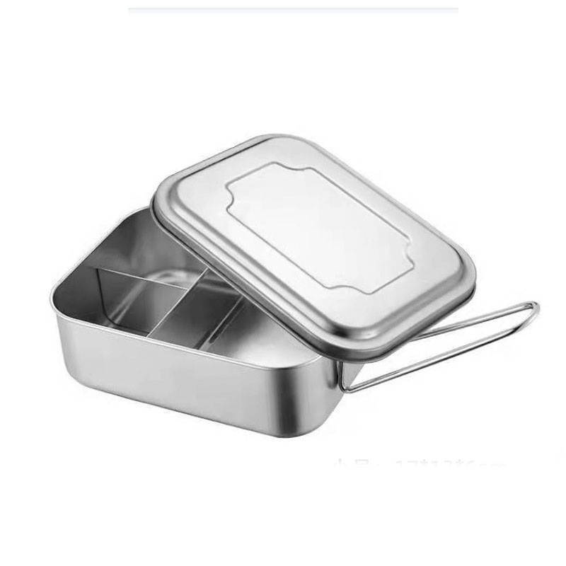 Stainless Steel Lunch Box Three Compartments Food Tray 3