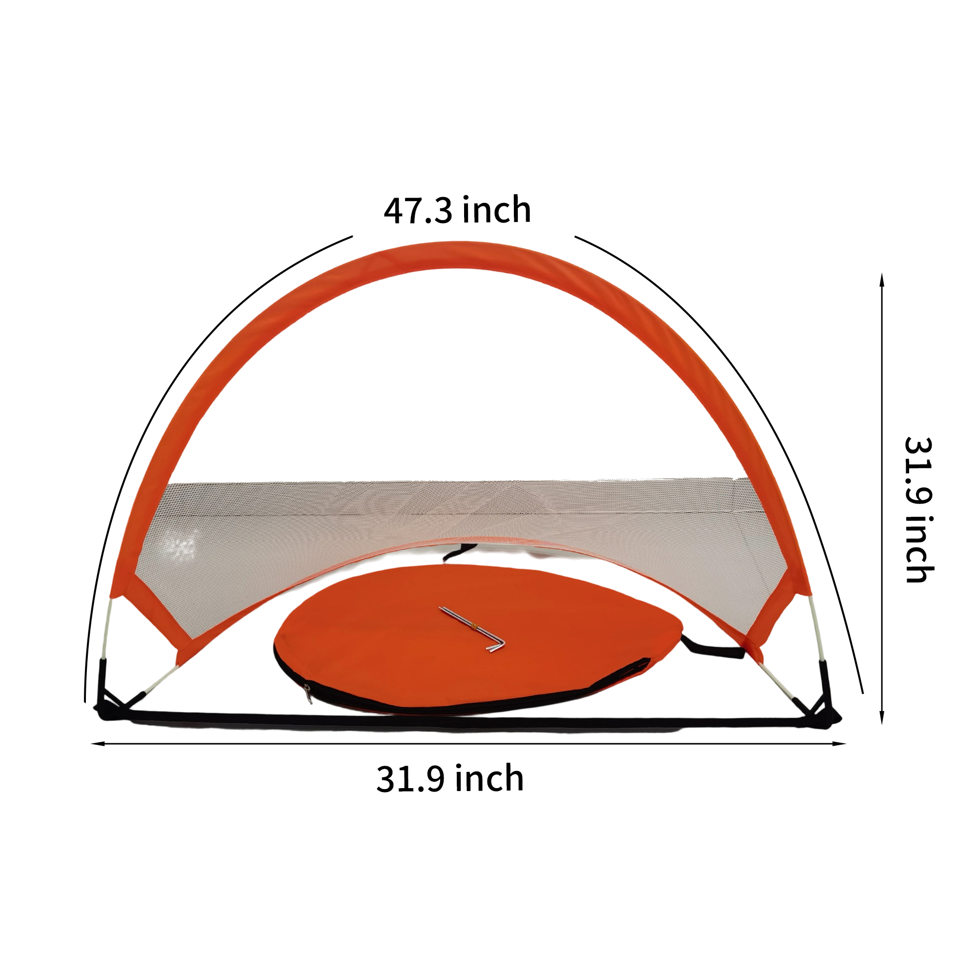 Nylon Fiberglass Pop Up Soccer Goal Net 47" 6