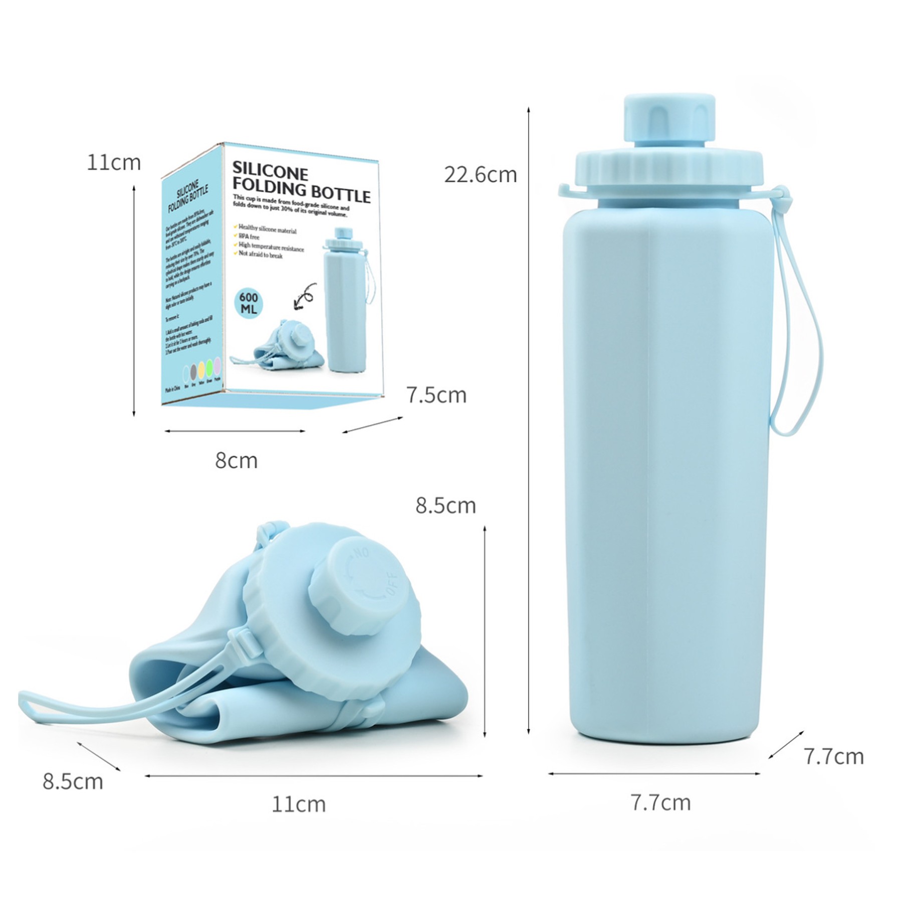 20 Oz Silicone Foldable Reusable Retractable Cup 5