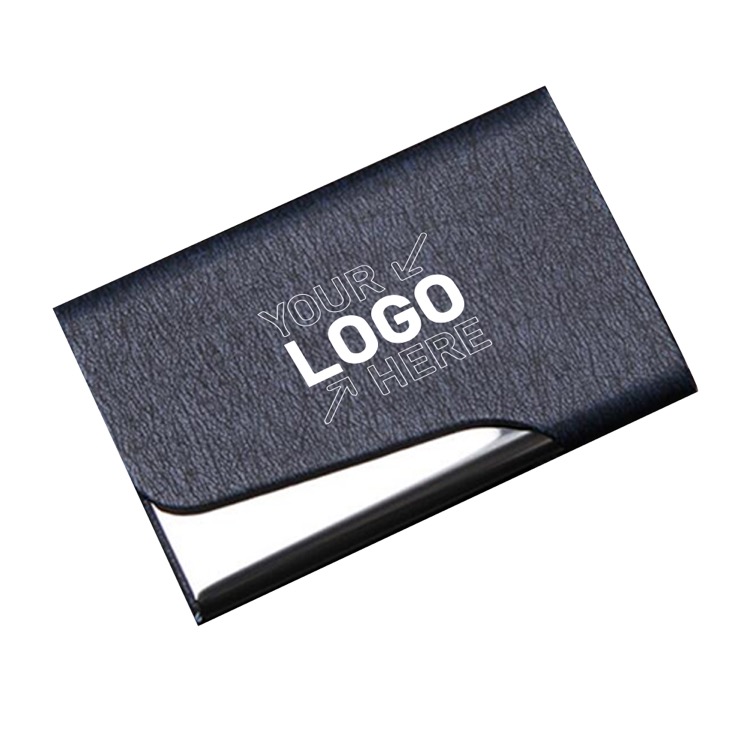Business Card Holder Magnetic Closure PU Leather Metal Case 2