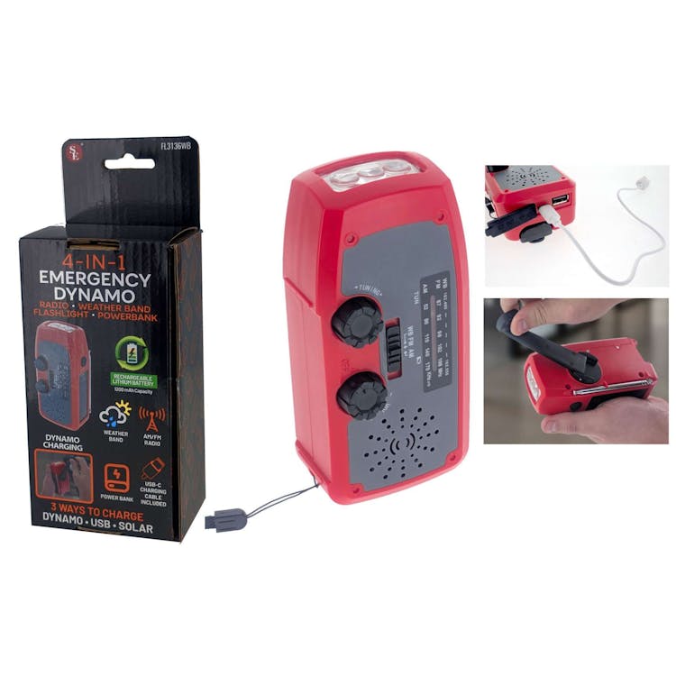 4-in1 Emergency Dynamo Radio - 5" x 2.25" 2