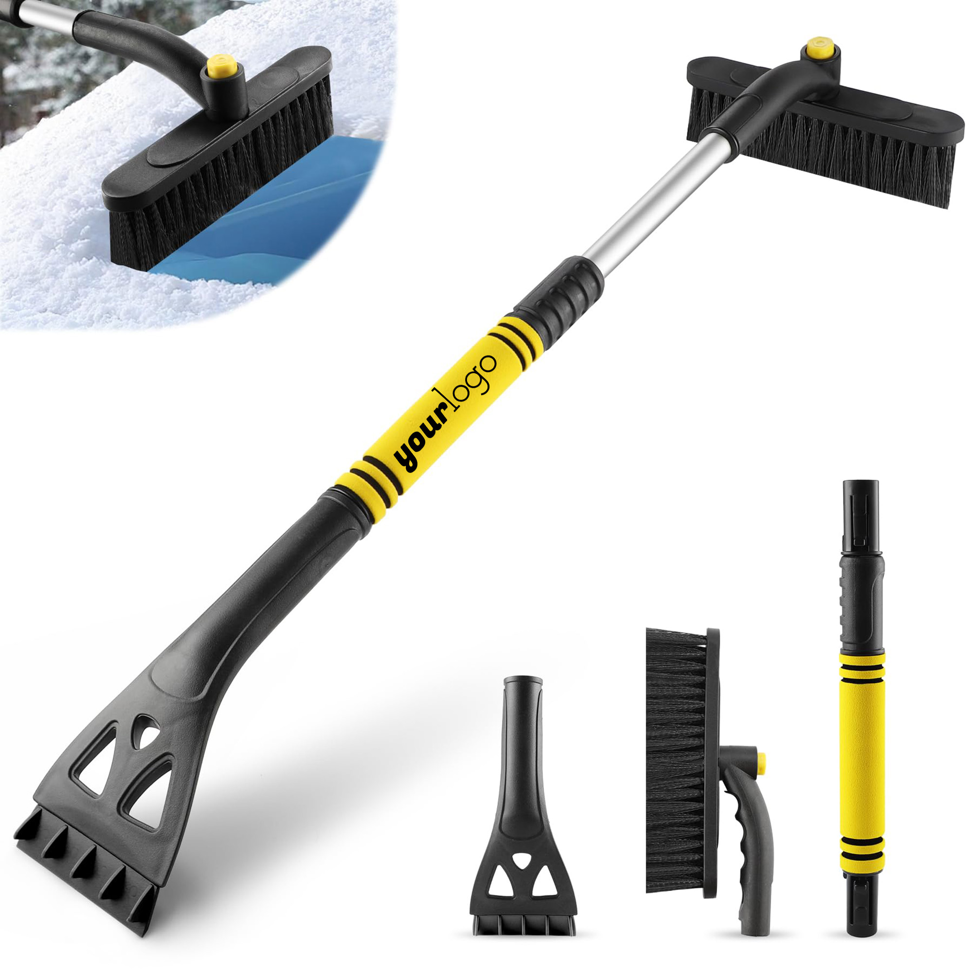 360?? Rotating Snow Brush with Extendable Ice Scraper Handle 2
